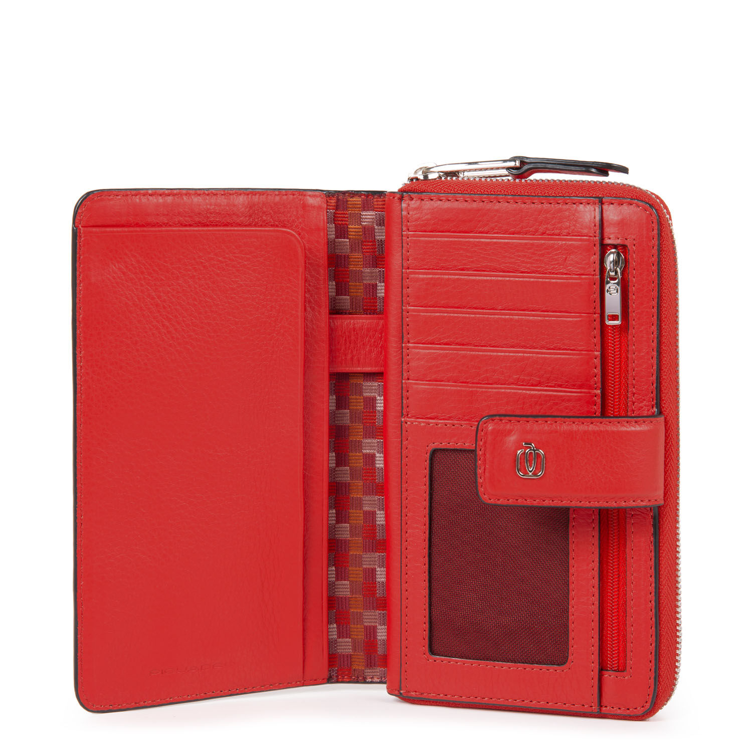 Piquadro Muse Damenbörse mit Hartgeldfach und RFID-Schutz rot