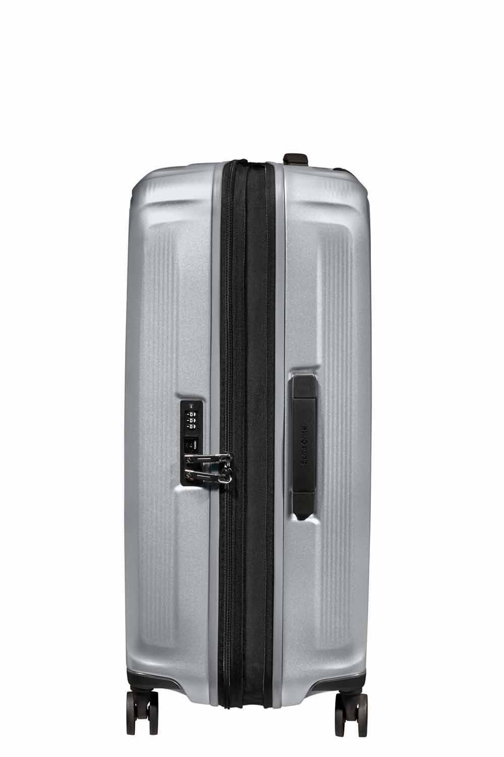 Samsonite Nuon Trolley mit 4 Rollen erweiterbar 69cm + GRATIS HOTELGUTSCHEIN Matt Silver
