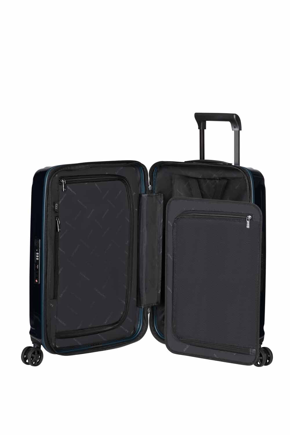 Samsonite Nuon Trolley mit 4 Rollen erweiterbar 55cm + GRATIS HOTELGUTSCHEIN Metallic Dark Blue