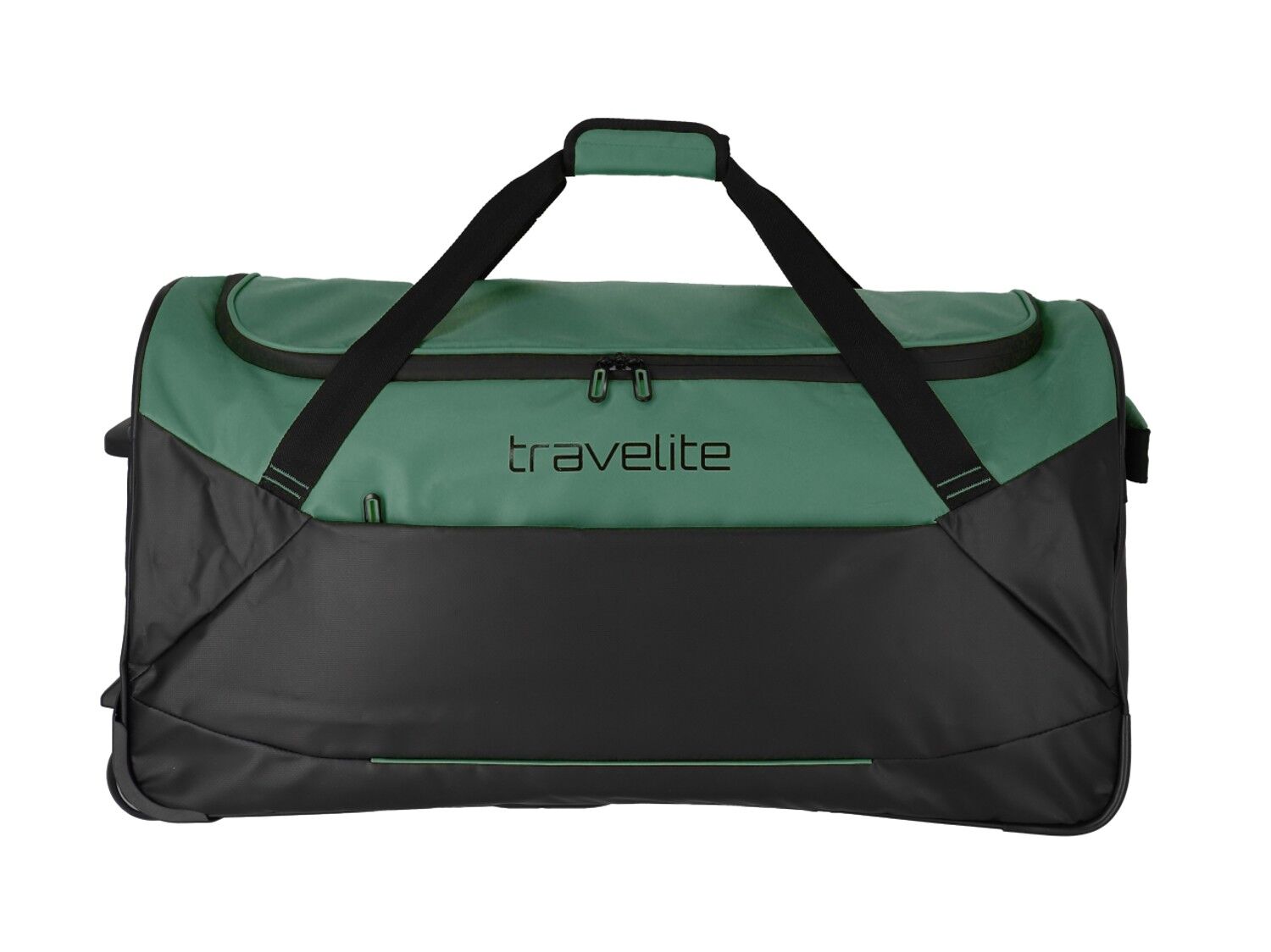 Travelite Basics Plane Rollenreisetasche 71cm Schwarz/Grün