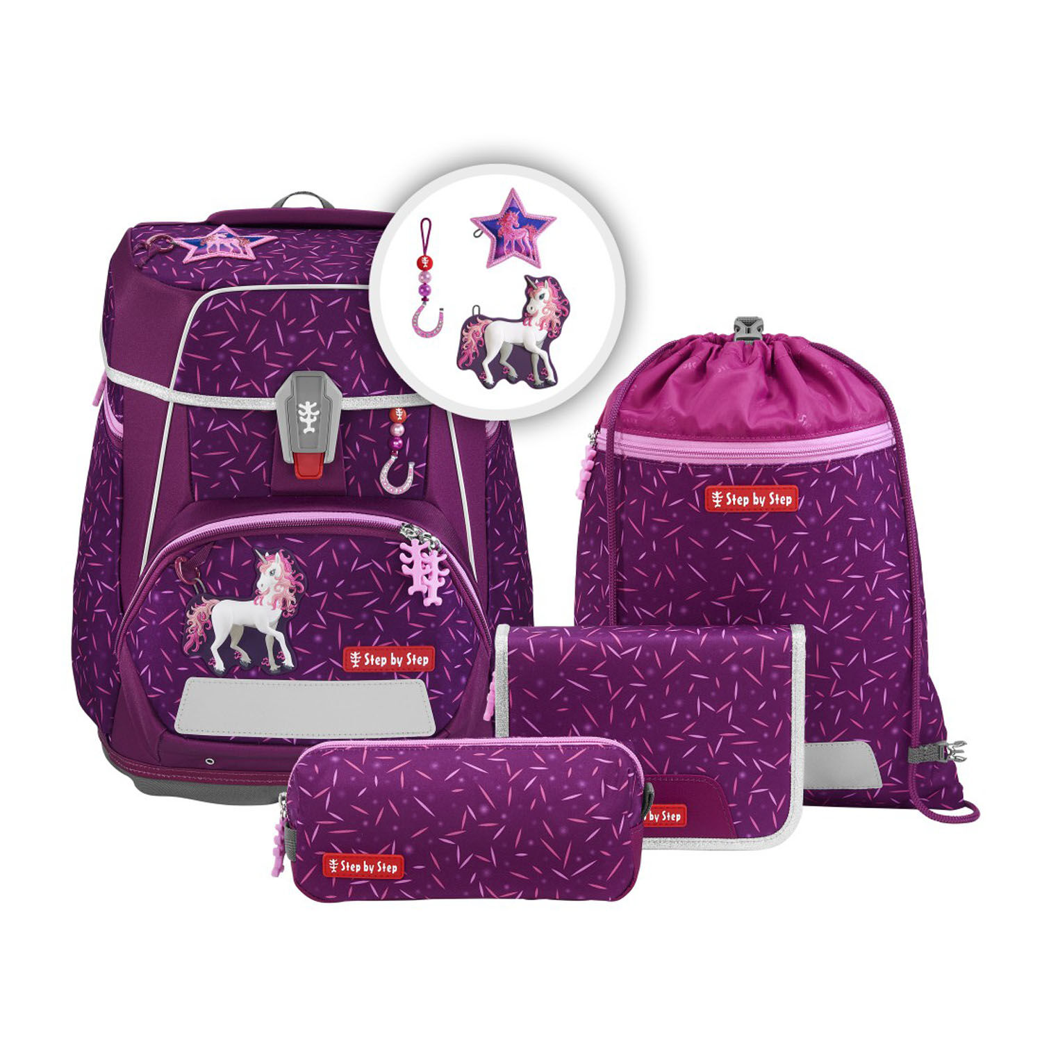 Step by Step SPACE 5-teiliges Schulranzen-Set Pretty Unicorn Nuala