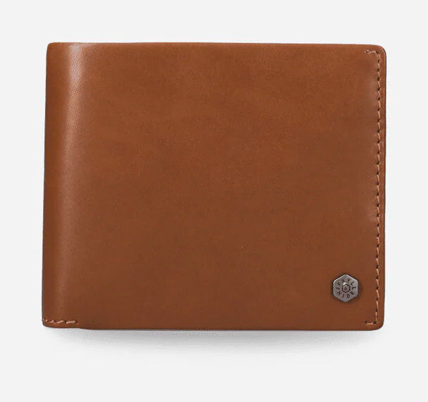Jekyll & Hide Bifold Geldbörse mit Münzfach aus Leder Tan