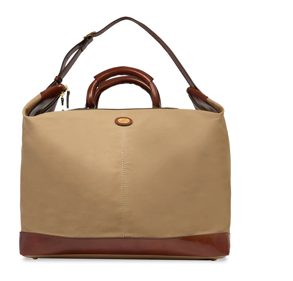 The Bridge Story Viaggio Reisetasche aus Leder und Stoff 50CM Natural/Braun/Gold