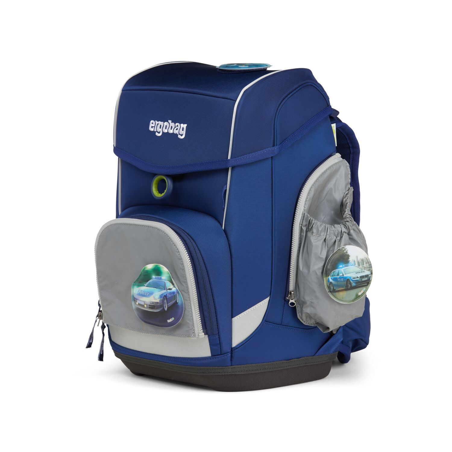 ergobag Schulzubehör Seitentaschen Zip-Set, 3-tlg. Reflex Silber