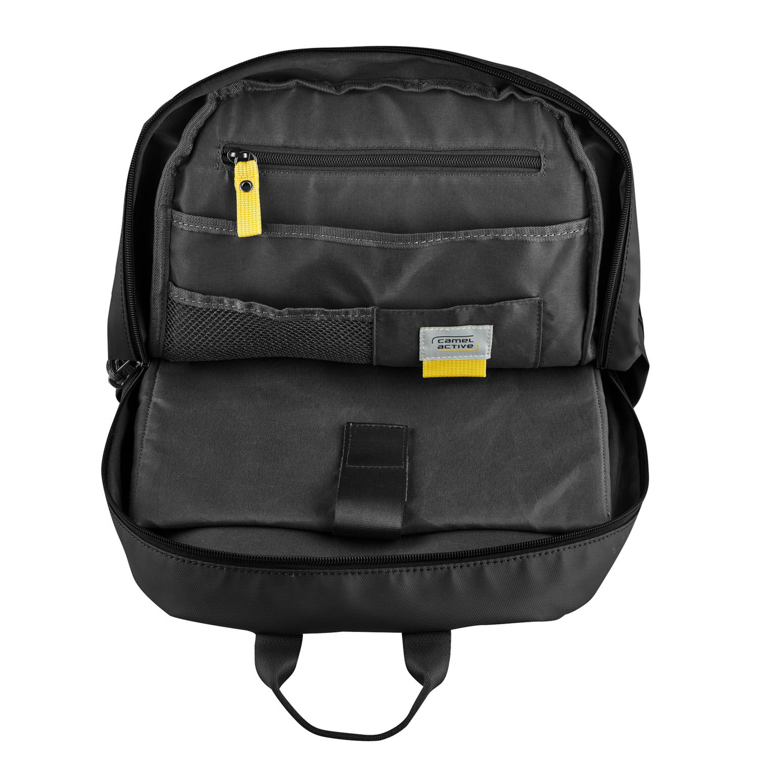 Camel Active Explore Rucksack M aus recyceltem Nylon Schwarz