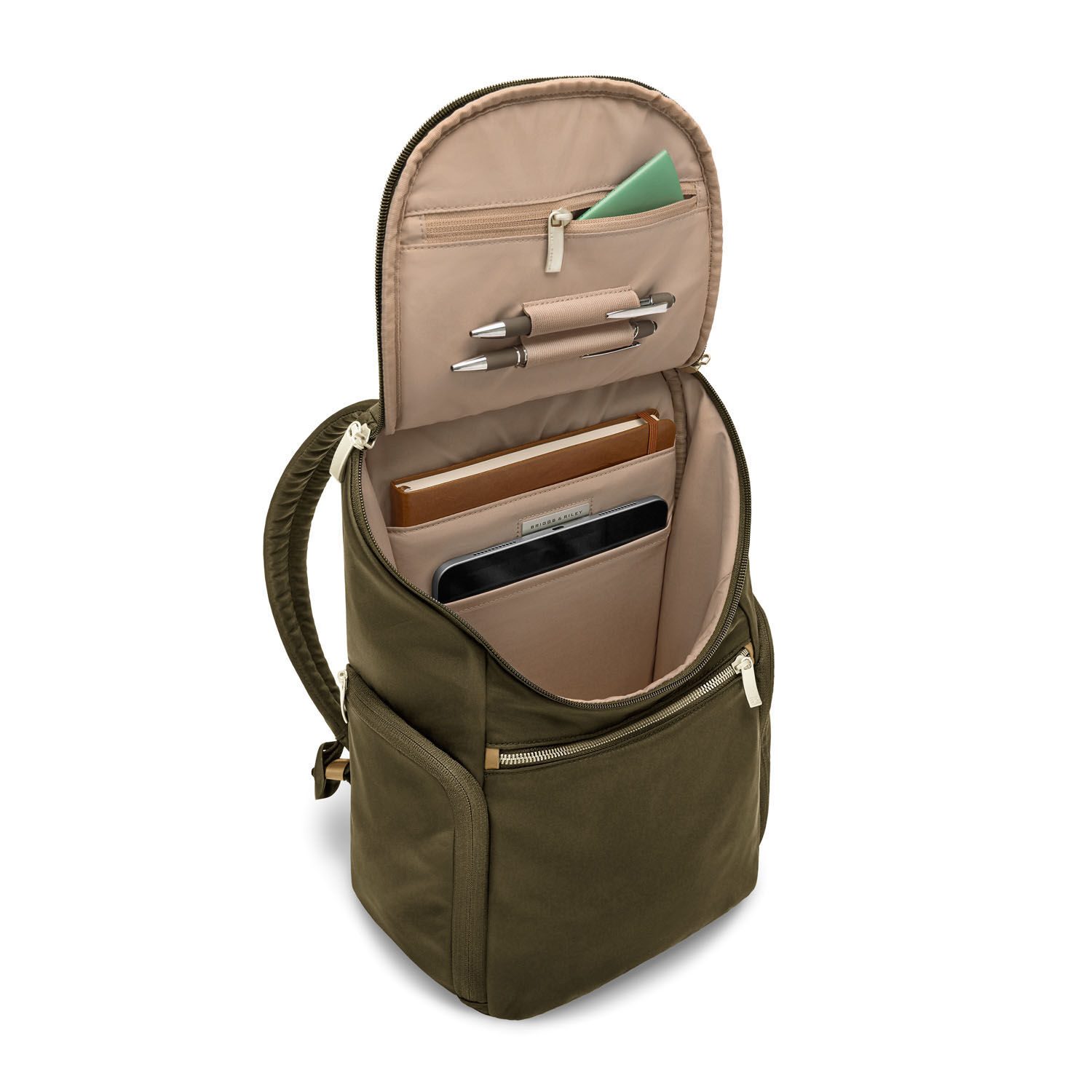 Briggs & Riley Rhapsody U Zip Backpack Olive Briggs & Riley Rhapsody U Zip Backpack Olive