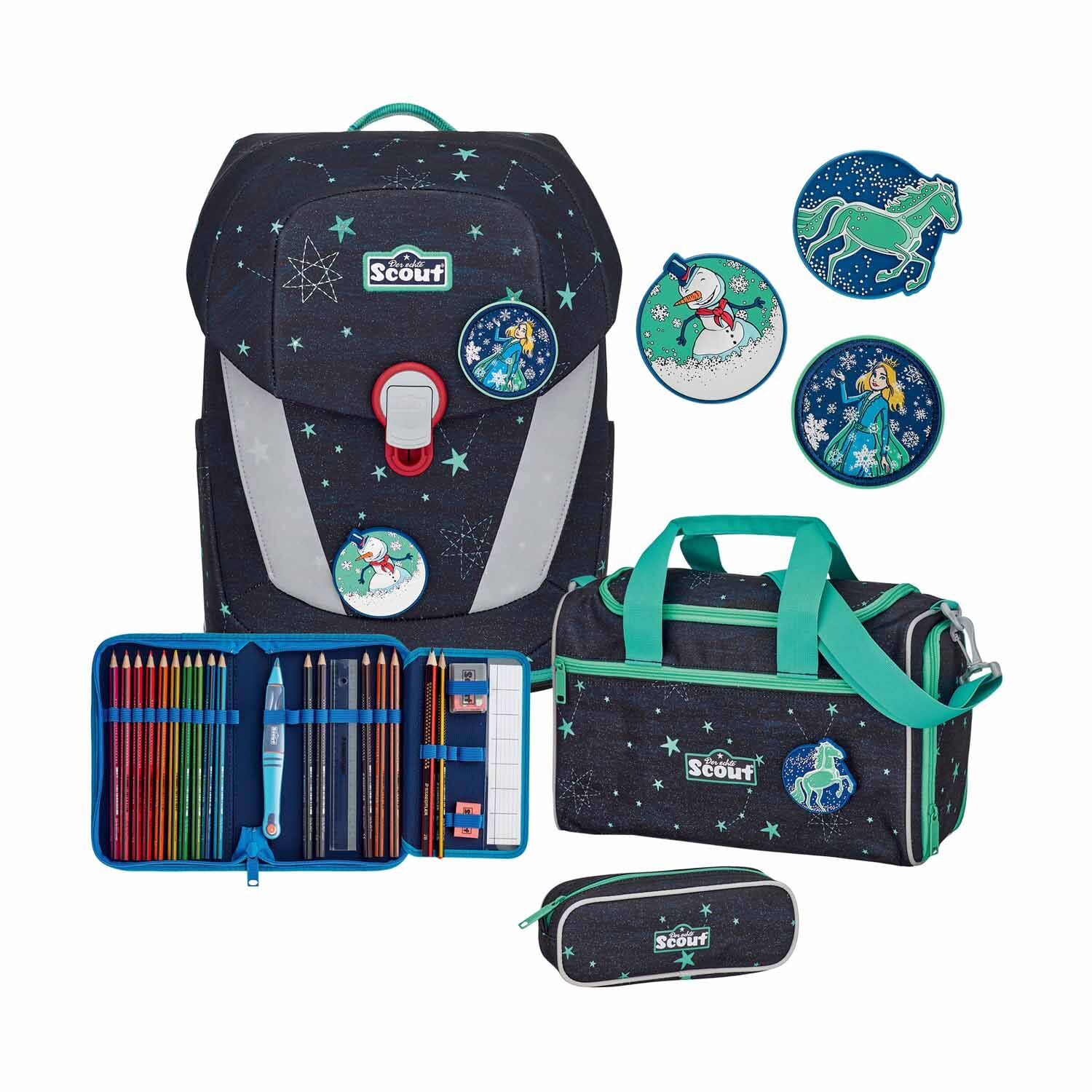 Exklusiv LED Schulranzen-Set 4-teilig mit Sporttasche