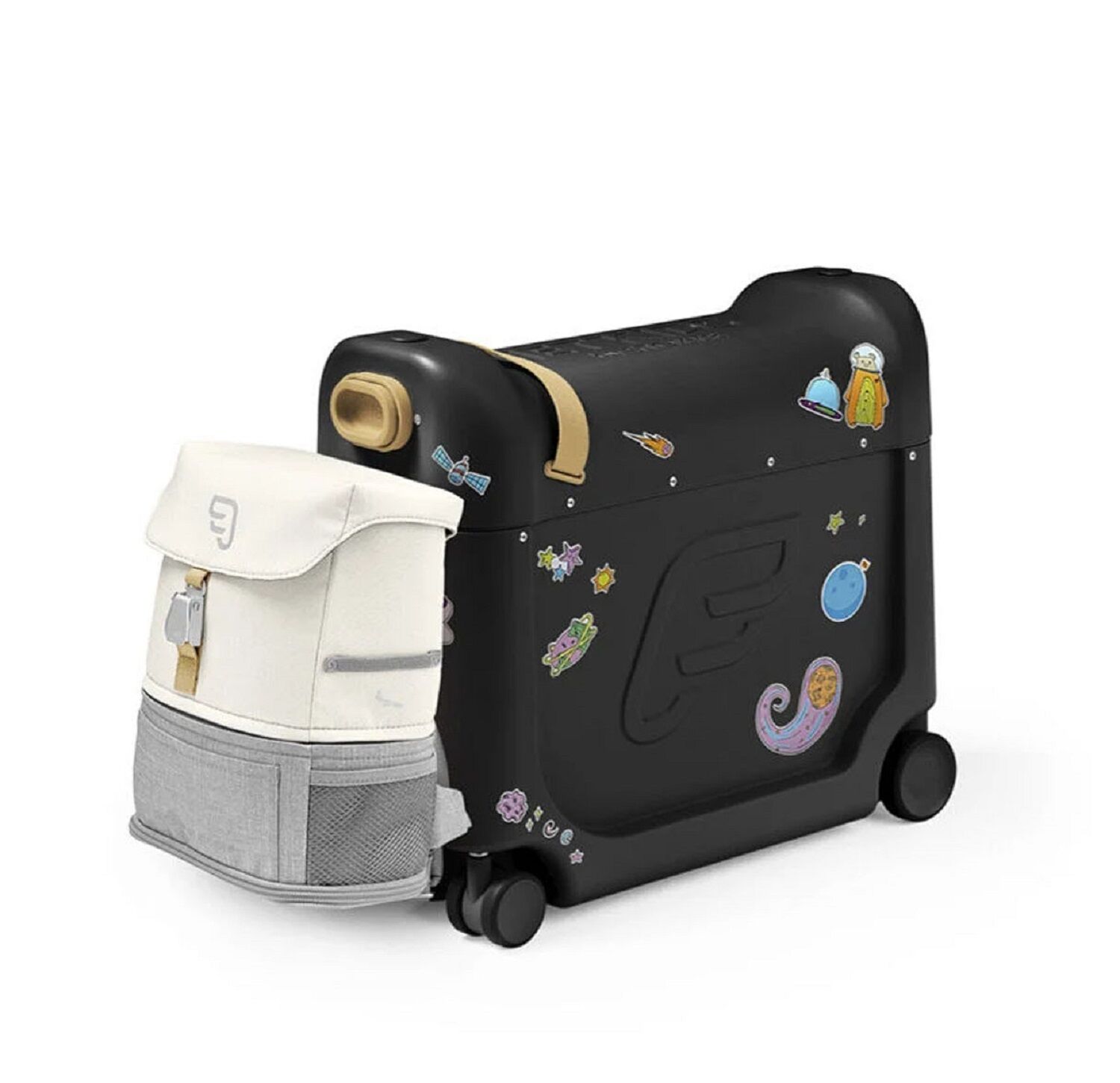 Stokke® JetKids™ BedBox™ + Crew BackPack™-Reiseset Black / White