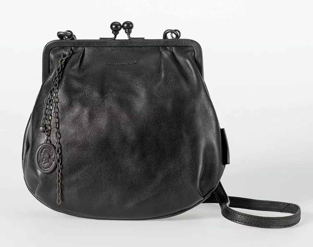 Umhängetasche AUNTS & UNCLES Umhängetasche Mrs Fortune Cookie Kinder Gr B H T 4cm x 21cm x 25cm onesize schwarz smoke Rindsleder Taschen