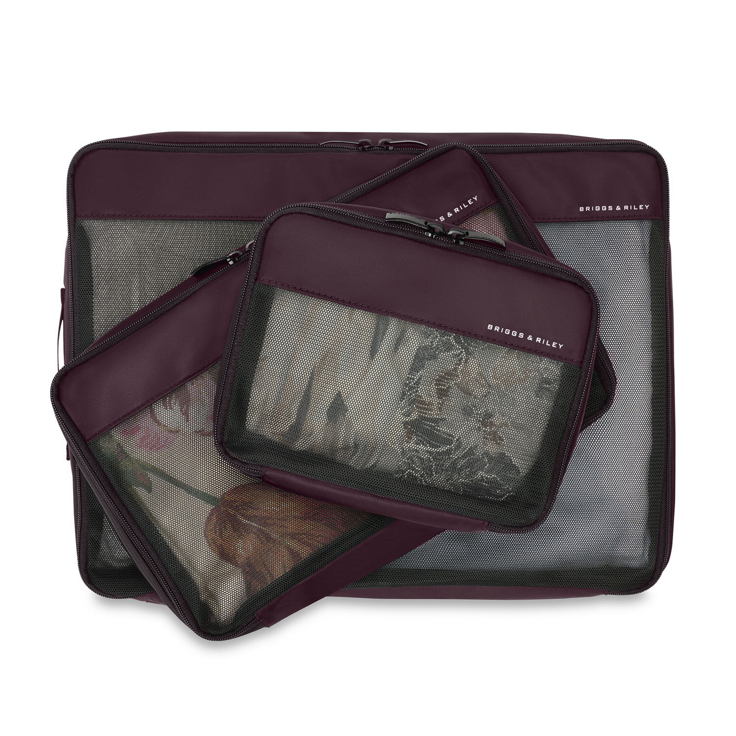 Briggs & Riley Travel Essentials Check In Packing Cube 3-teilige Set Plum
