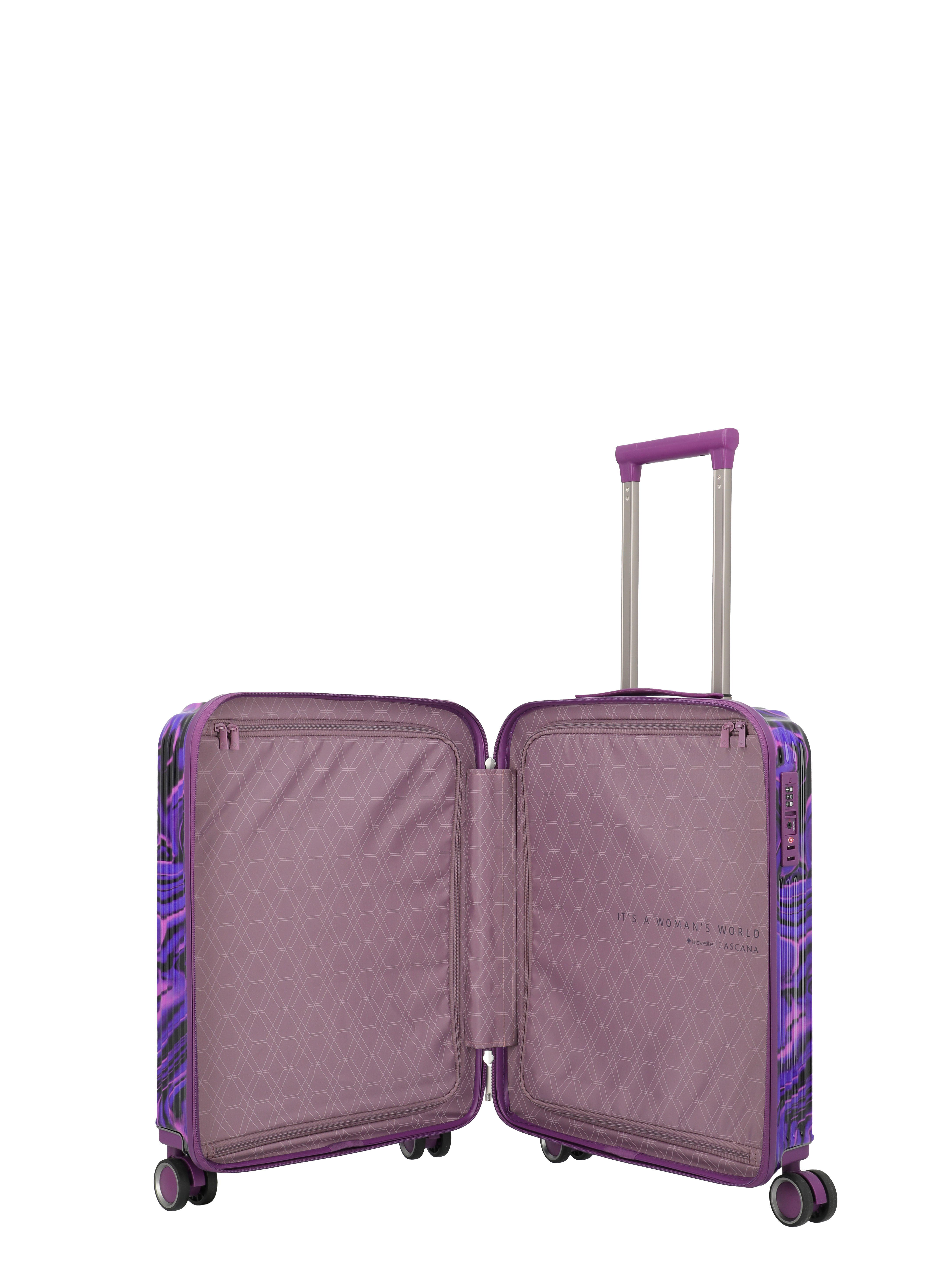Travelite Lascana Edition 4w Trolley S Purple Swirl Travelite Lascana Edition 4w Trolley S Purple Swirl
