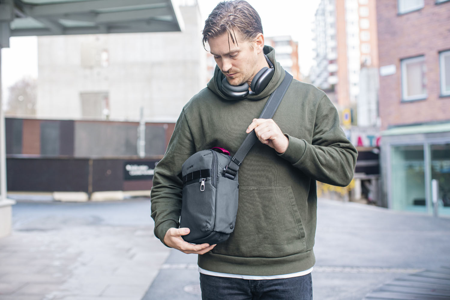 pacsafe X Anti-Theft Vertical Crossbody Slate