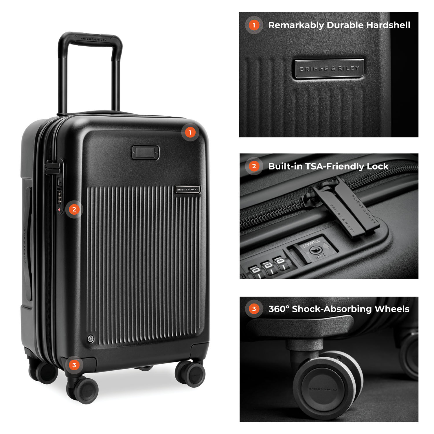 Briggs & Riley Sympatico 3.0 Essential 56cm Carry-On Expandable Spinner Black Briggs & Riley Sympatico 3.0 Essential 56cm Carry-On Expandable Spinner Black