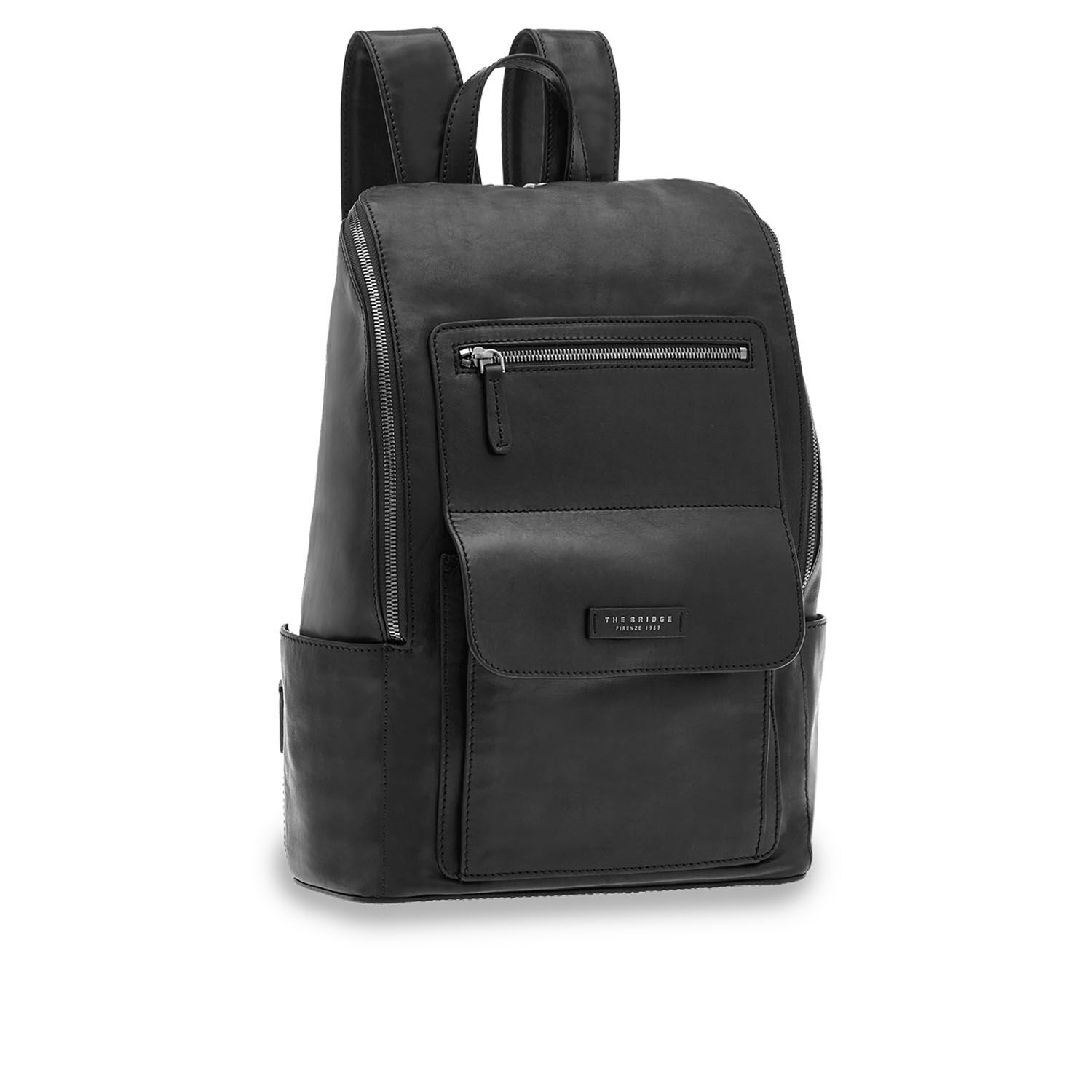 The Bridge Alberto Leder-Rucksack Schwarz/Ruthenium