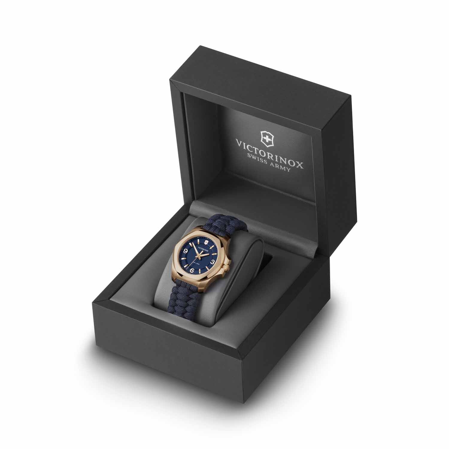 Victorinox I.N.O.X. V 37mm Damenuhr, 241955 Roségold-Blau