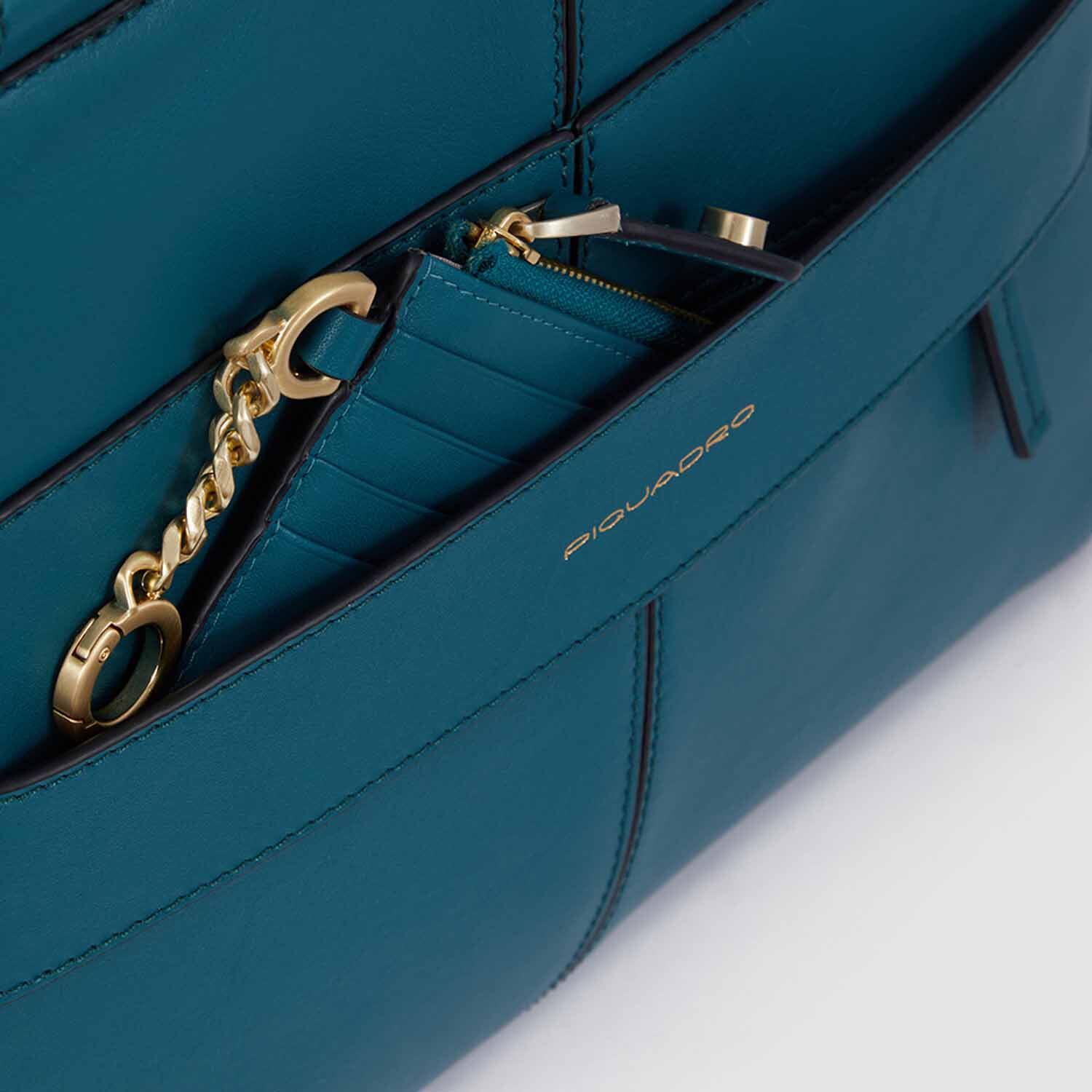 Piquadro Ray Damen Laptoptasche 14" verde petrolio