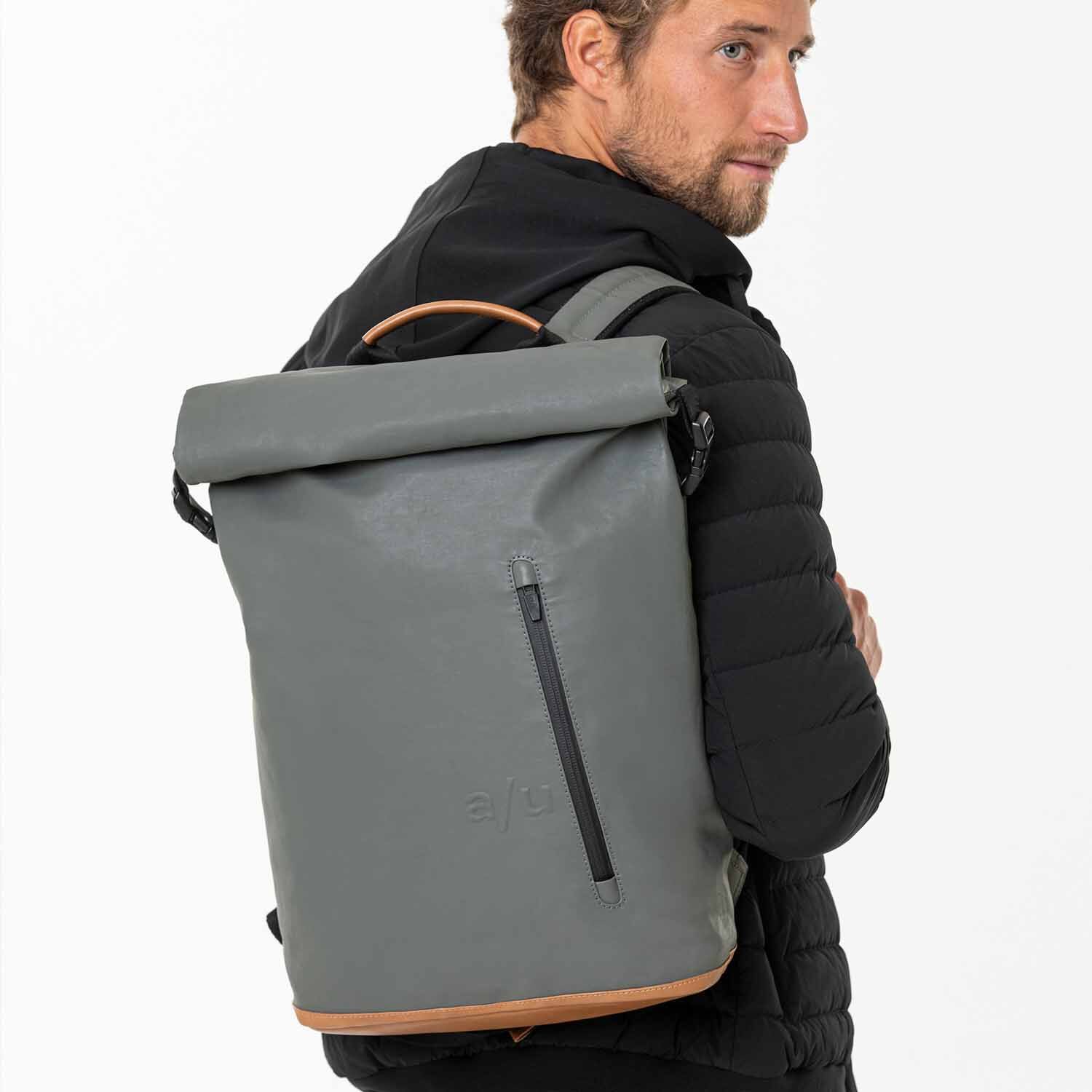 aunts & uncles Japan Fukui Rolltop Rucksack mit 15" Notebookfach gravity grey