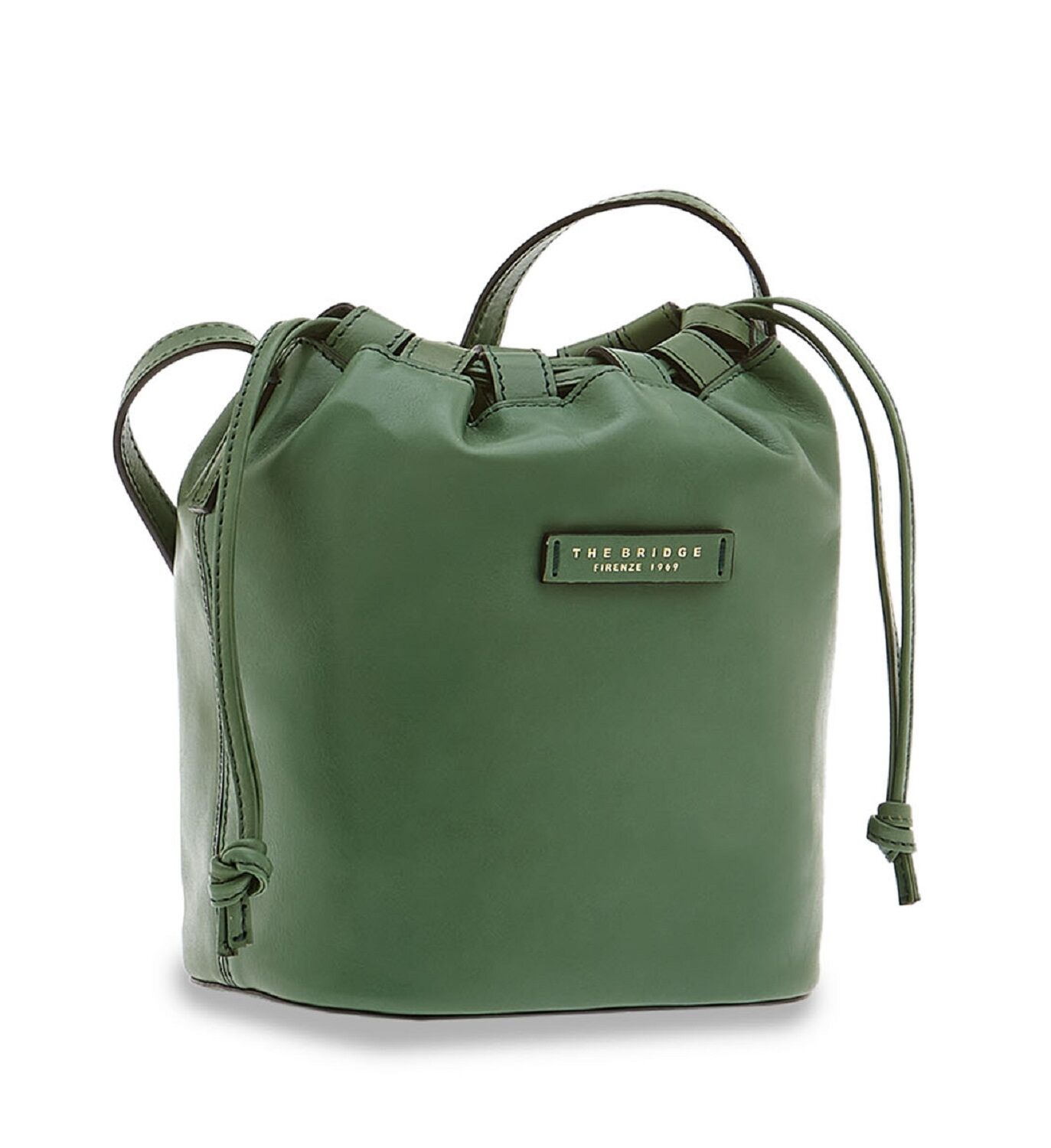 The Bridge Aurora Leder-Beuteltasche 23cm Salbei /Gold