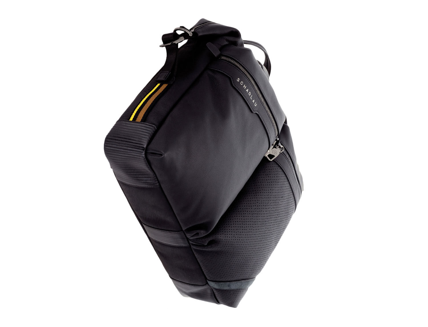 SCHARLAU Slackline WALLENDA Leder Aktentasche für 15,6" Laptopfach Black
