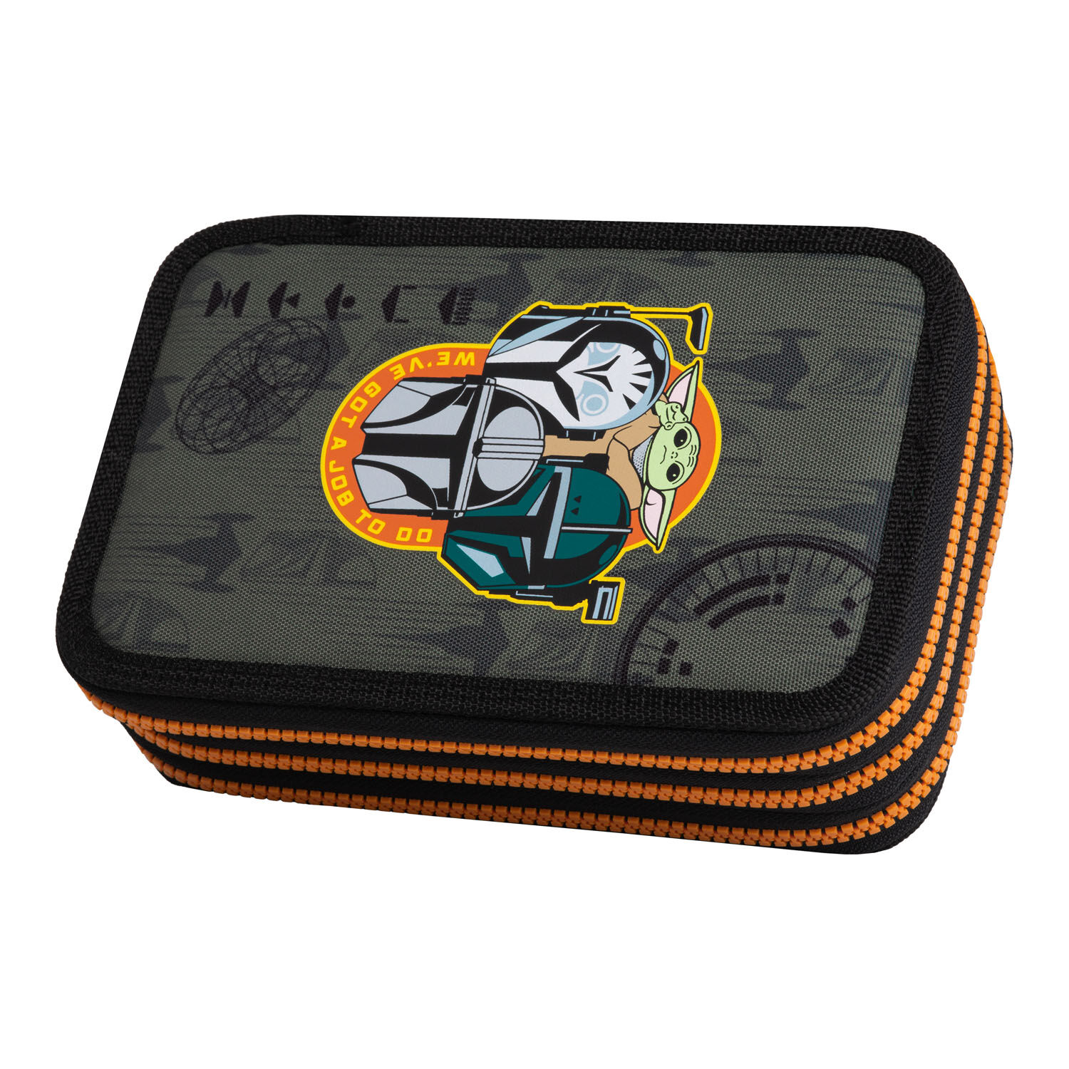 McNeill Schulzubehör CoolPack Etui gefüllt, 3-Zip -Kollektion Disney Star Wars MANDALORIAN