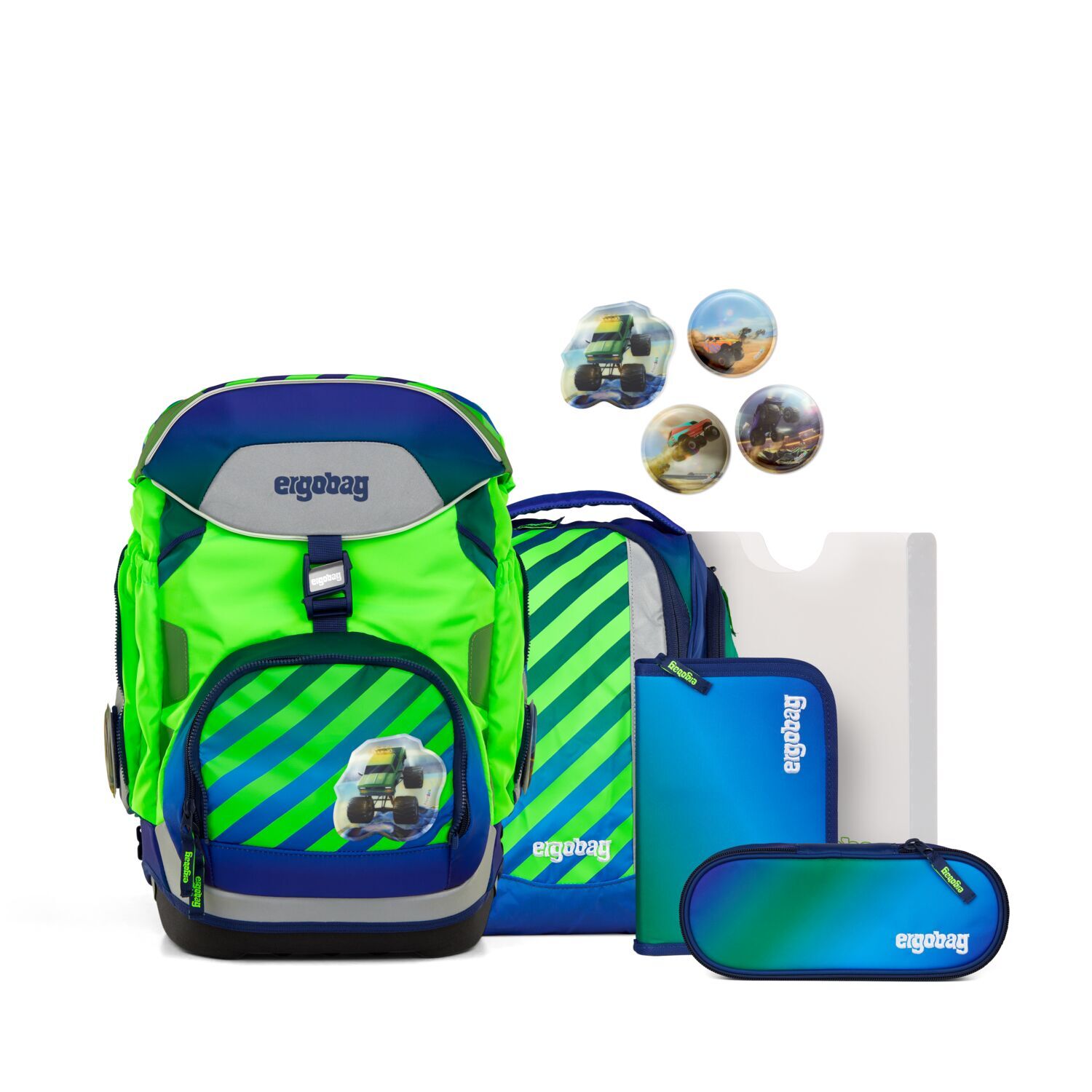 ergobag pack NEO Edition Schulrucksack-Set, 6-tlg., TruckBär