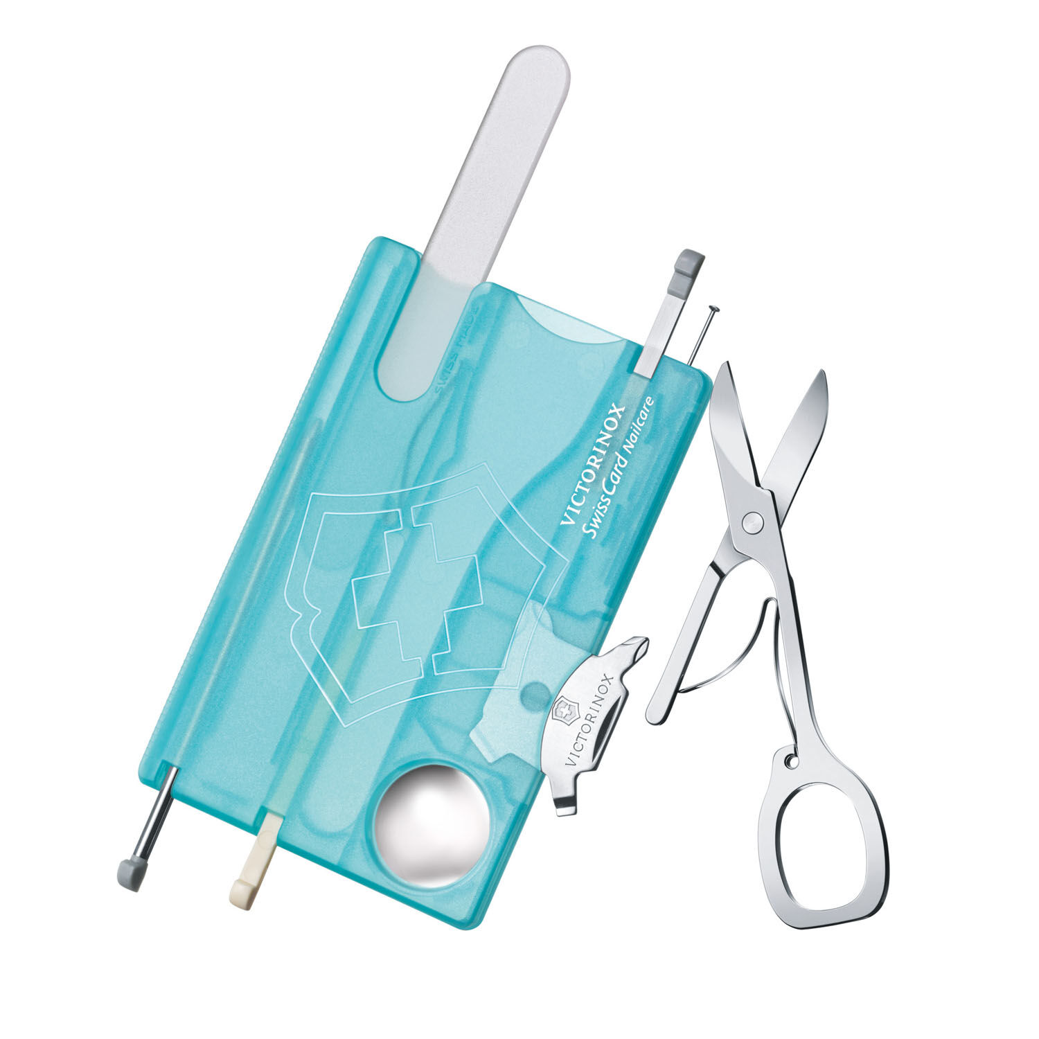 Victorinox Swiss Card Nailcare, 13 Funktionen Eisblau transluzent