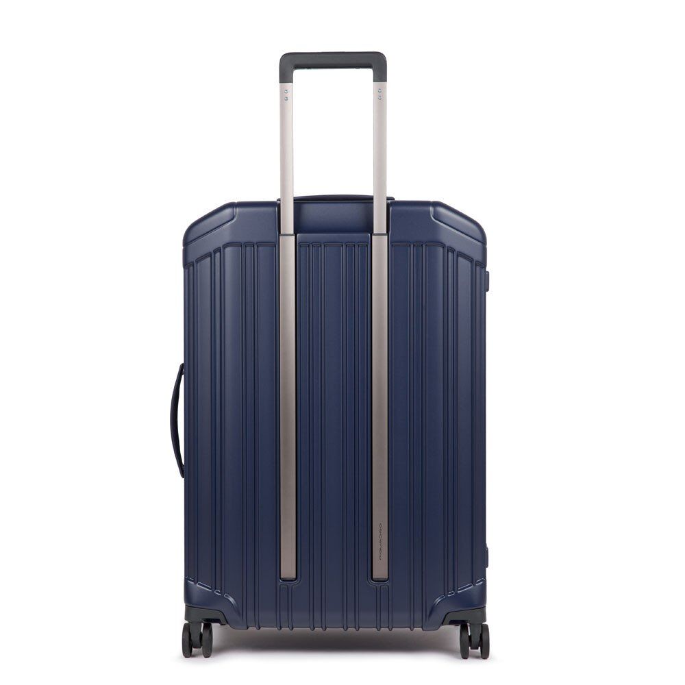 Piquadro PQ-Light Mittelgroßer Hartschalentrolley 4-Rollen matt blue
