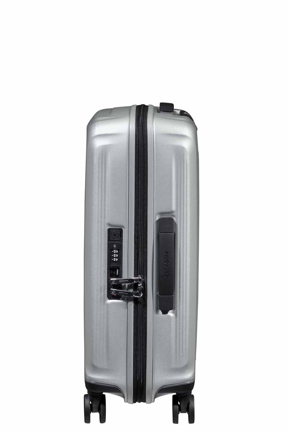 Samsonite Nuon Trolley mit 4 Rollen erweiterbar 55cm + GRATIS HOTELGUTSCHEIN Matt Silver