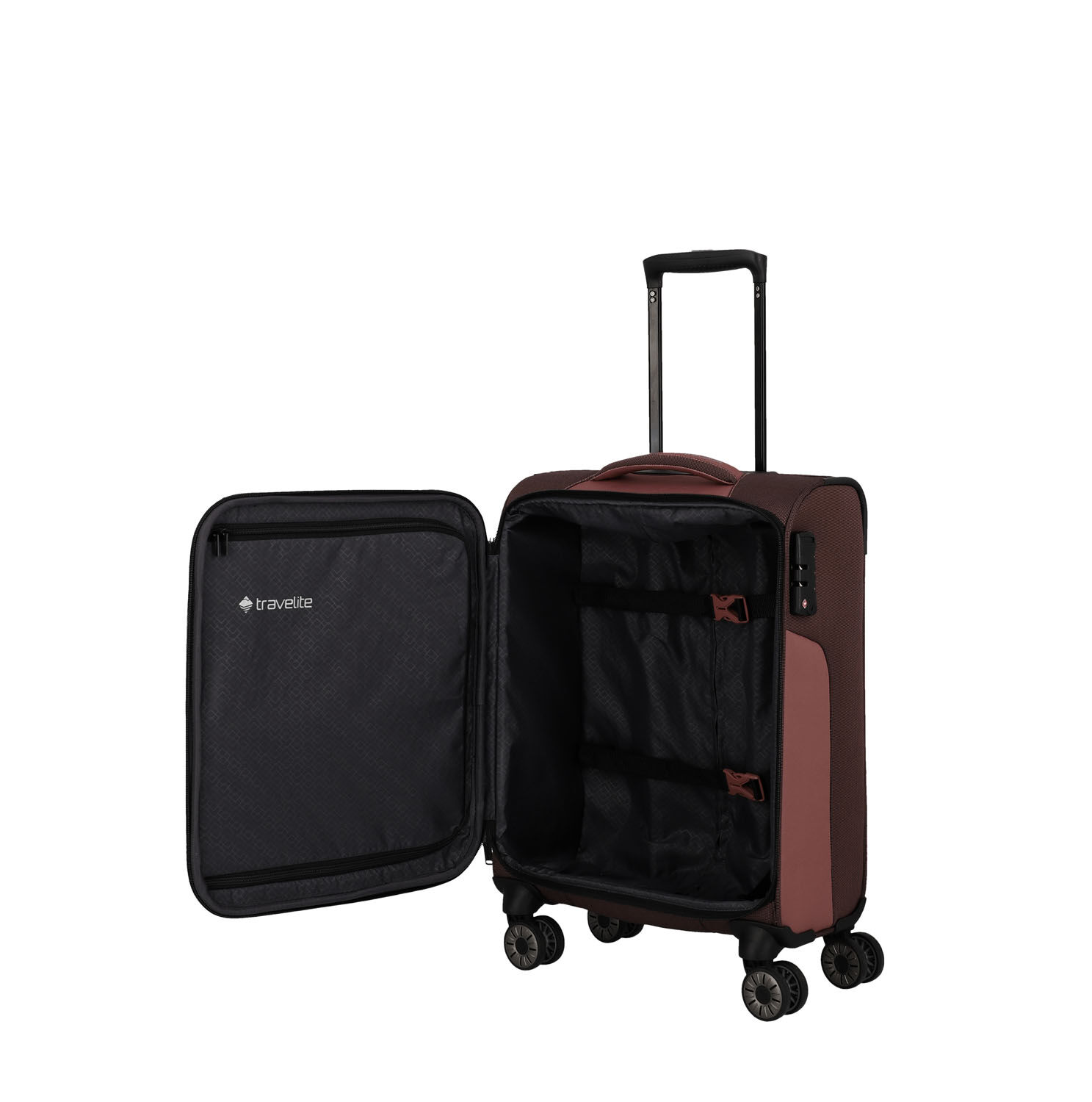 Travelite Viia Trolley-Set 4-Rad L erw./M erw./S/Reisetasche Frühlingsrose