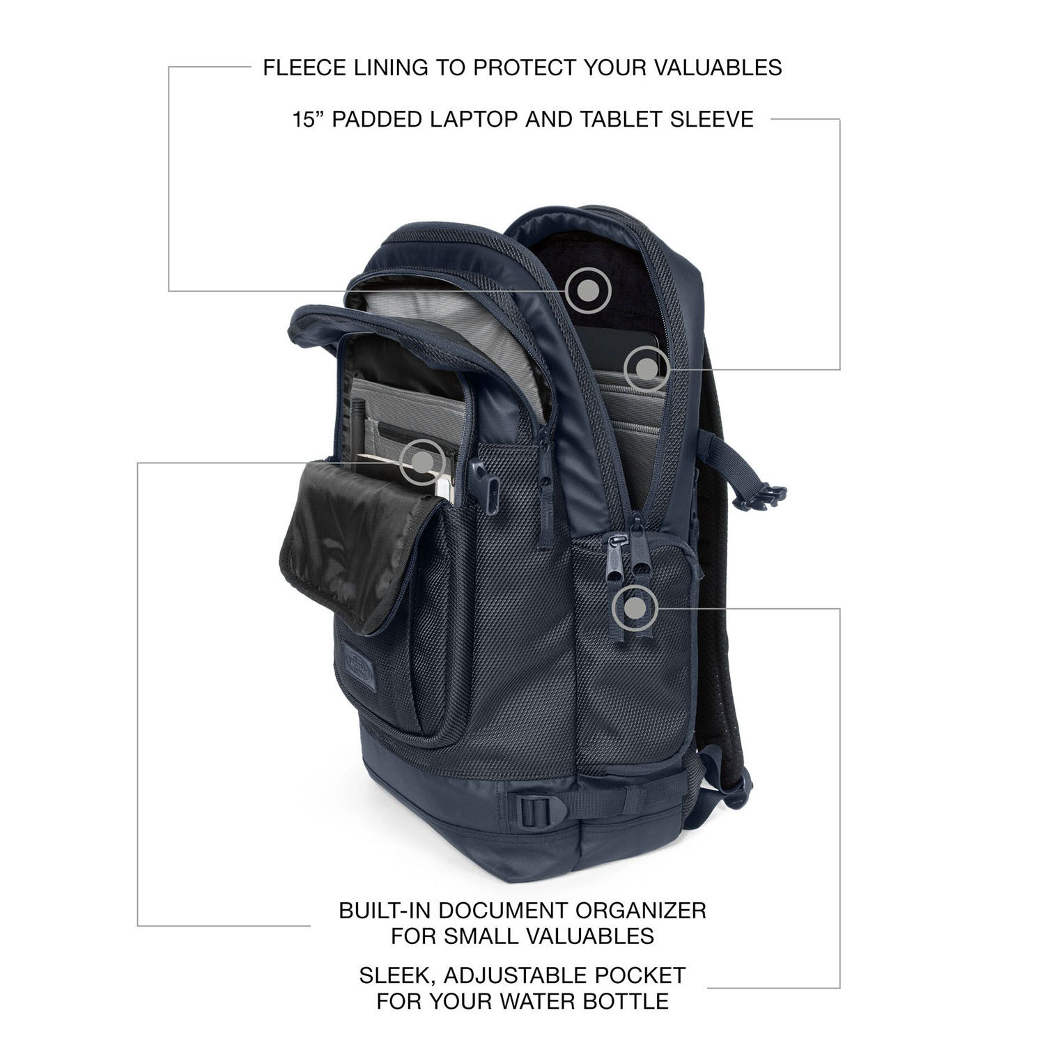 Eastpak Tecum Rucksack L mit 15" Laptopfach CNNCT Marine