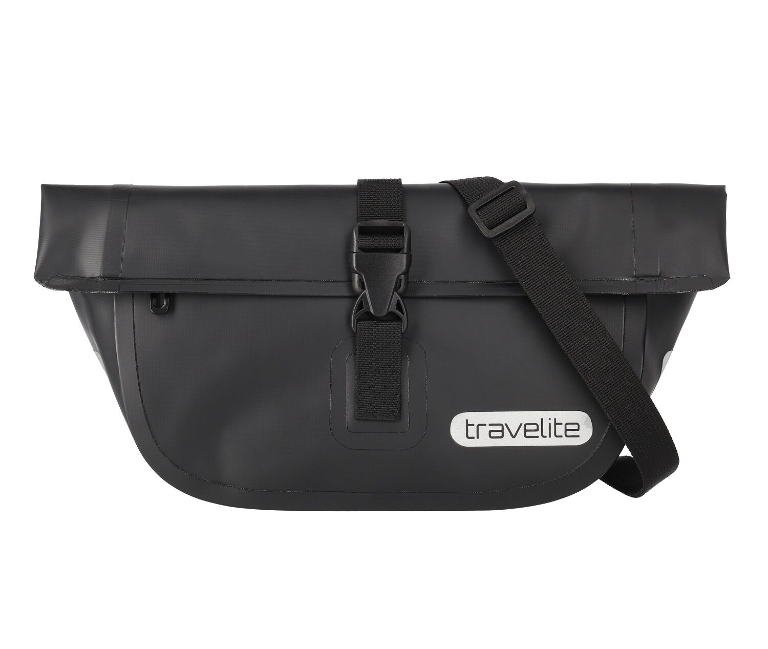 Travelite Basics Plane Lenkertasche mit Gurt zum Umhängen Schwarz