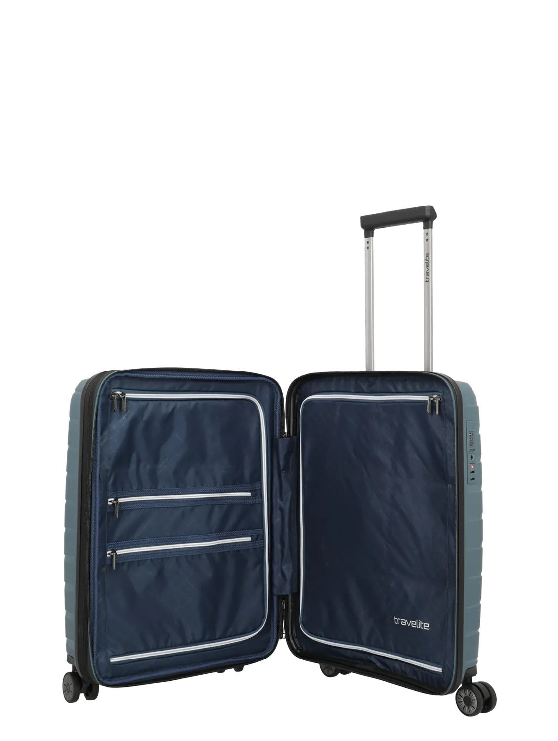Travelite Air Base Trolley S 4-Rollen, erweiterbar Eisblau