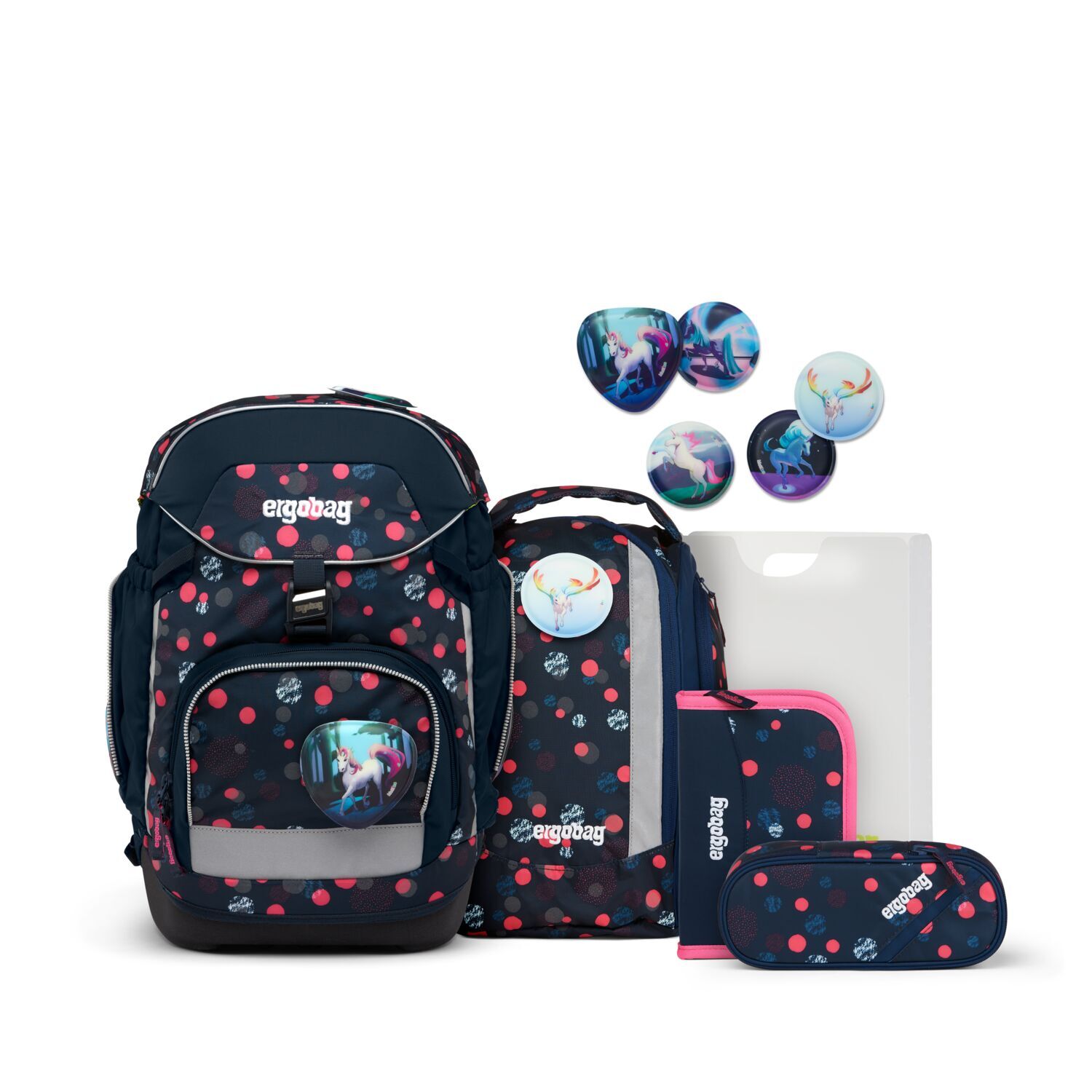 ergobag pack Reflective Style 2023 Schulrucksack-Set, 6-tlg. PhantBärsiewelt