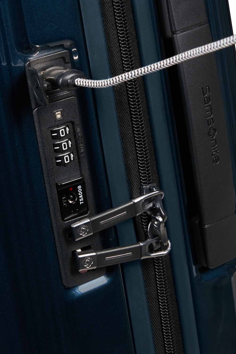 Samsonite Nuon Trolley mit 4 Rollen erweiterbar 55cm + GRATIS HOTELGUTSCHEIN Metallic Dark Blue