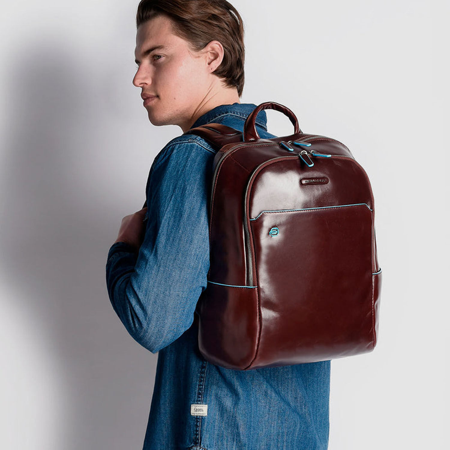 Piquadro Blue Square Kleiner Laptoprucksack 14" mit iPad®-Fach Schwarz