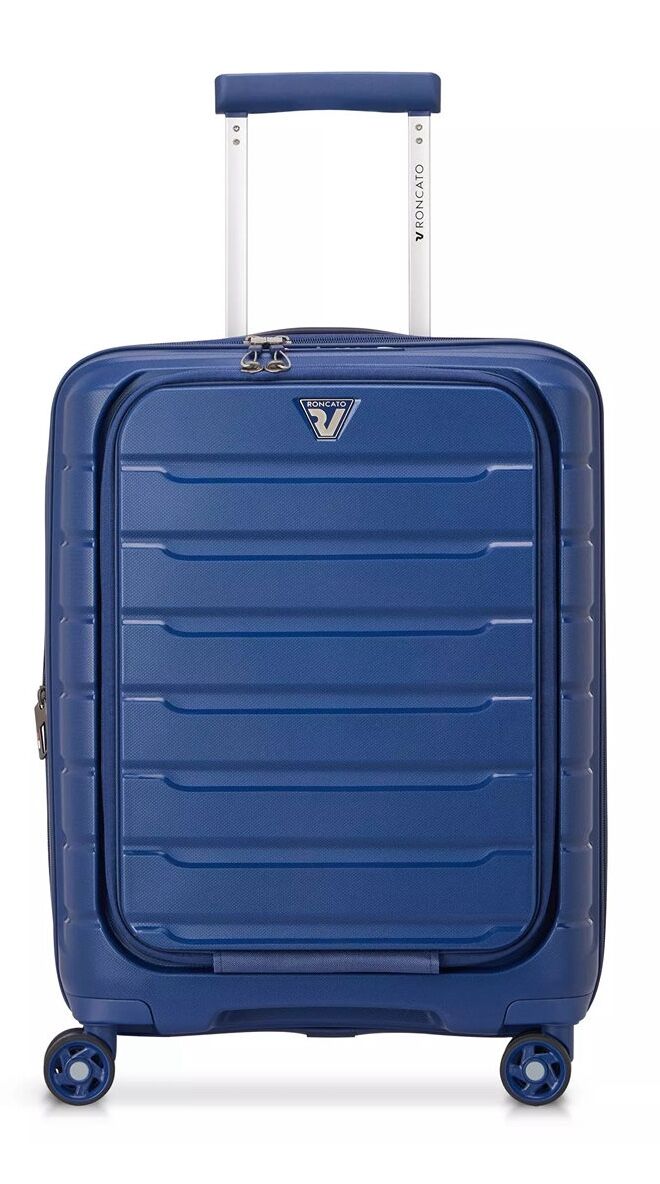 Roncato B-Flying Kabinentrolley mit Vordertasche und USB-Anschluss, erweiterbar 55cm Blu Notte