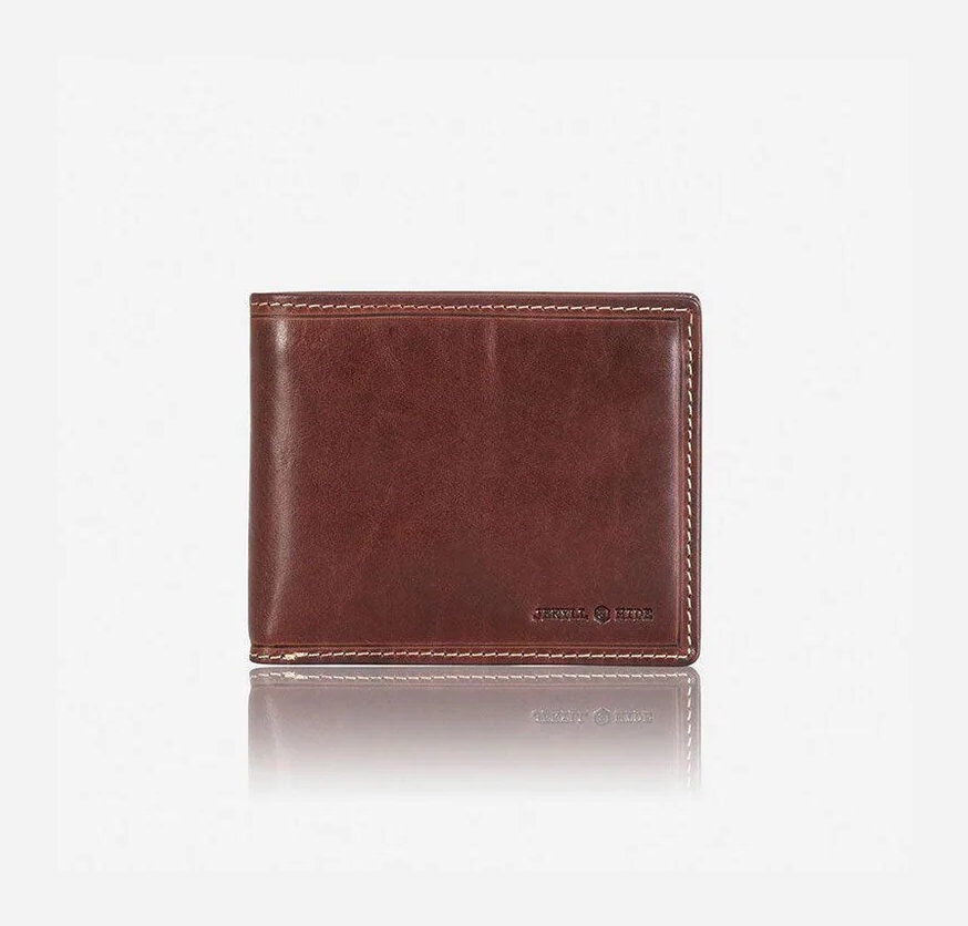 Jekyll & Hide Bifold Geldbörse mit Münzfach aus Leder Mocha