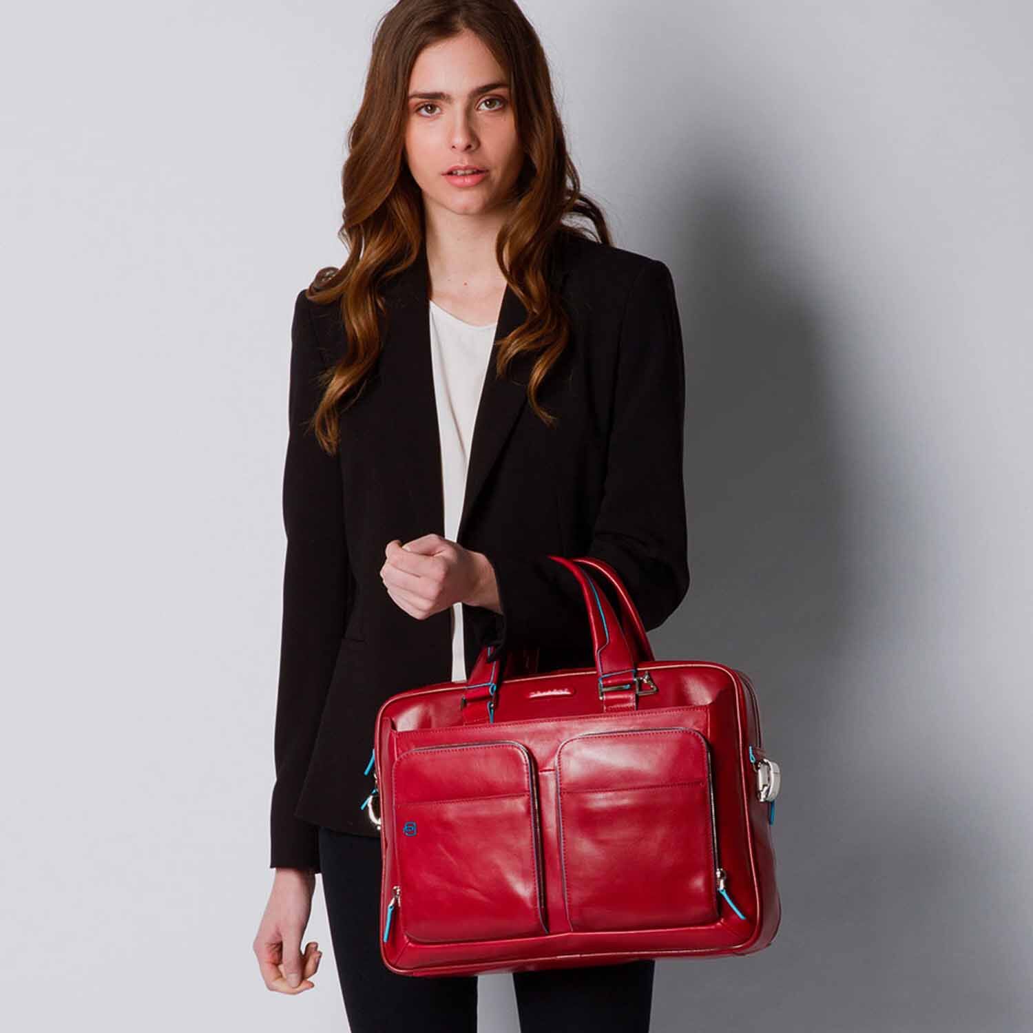 Piquadro Blue Square Schmale Laptoptasche mit Laptofach 14" blu blu