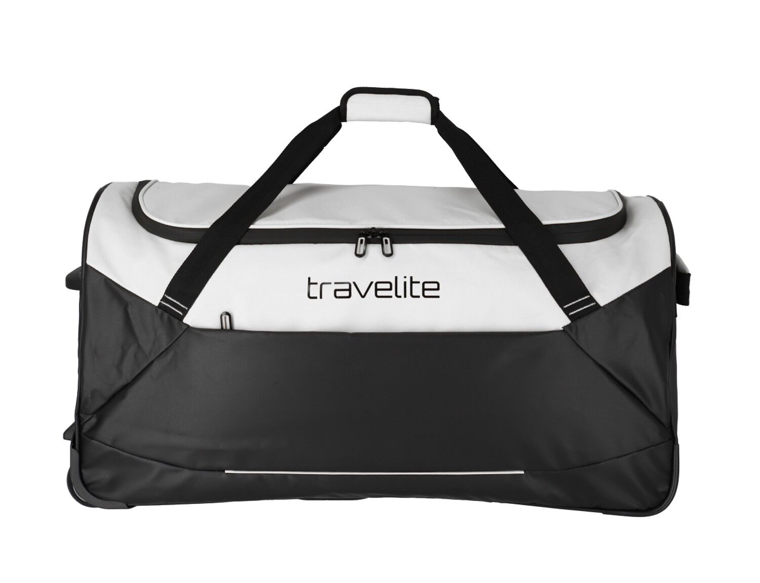 Travelite Basics Plane Rollenreisetasche 71cm Schwarz/Weiß