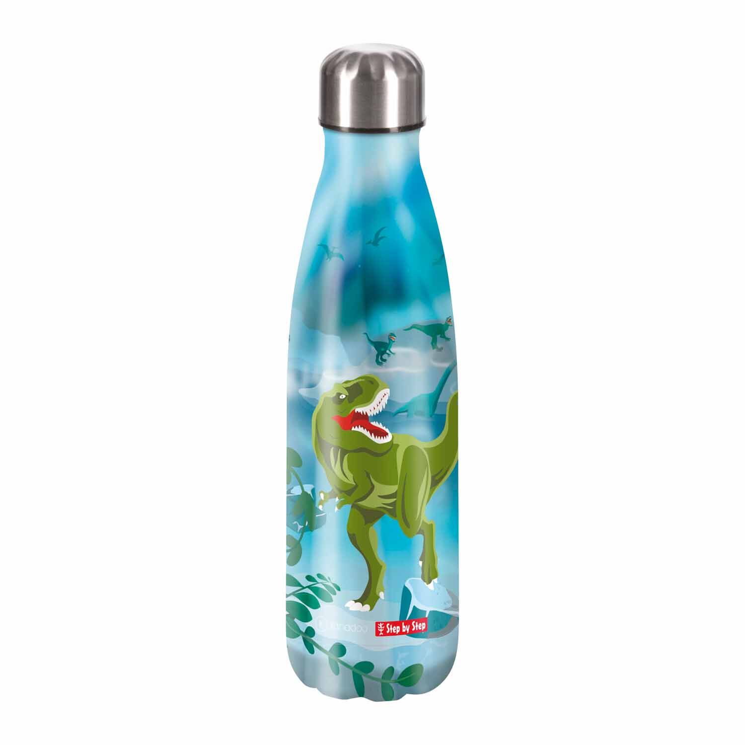 Step by Step Schulzubehör Isolierte Edelstahl-Trinkflasche Xanadoo 500ml Wild T-Rex Taro