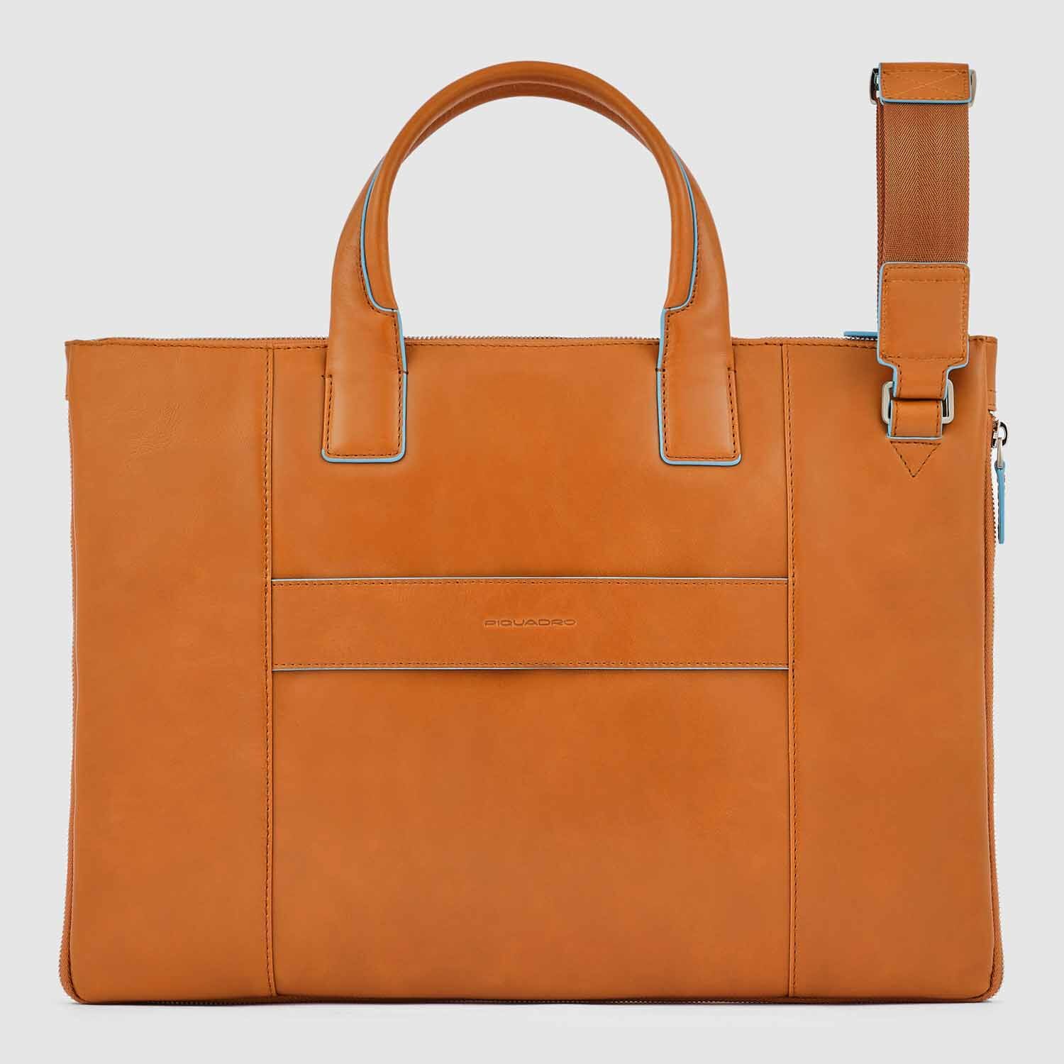 Piquadro Blue Square Schmale, erweiterbare Laptoptasche 15.6" mit Tabletfach sabbia sahara