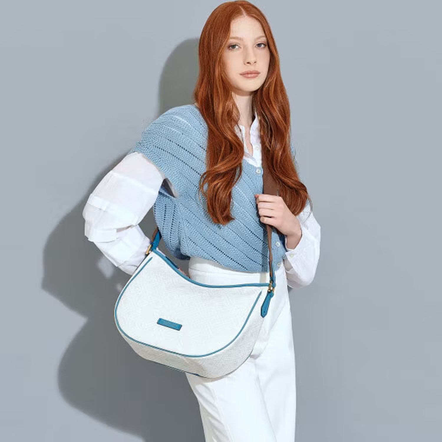 The Bridge Anna Leder-Umhängetasche Sand/Gold The Bridge Anna Leder-Umhängetasche Sand/Gold