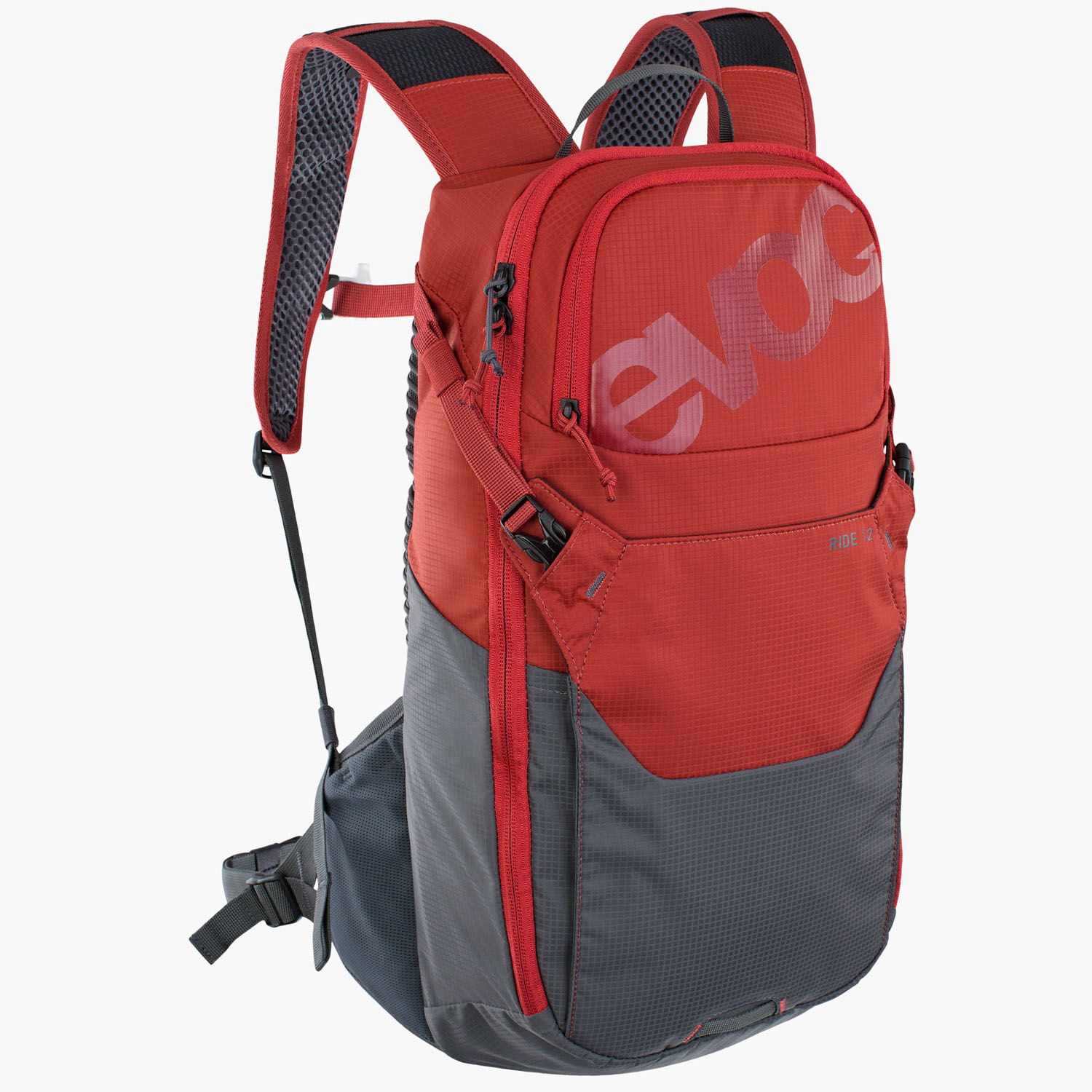 evoc RIDE 12 Bike-Backpack Chili Red - Carbon Grey