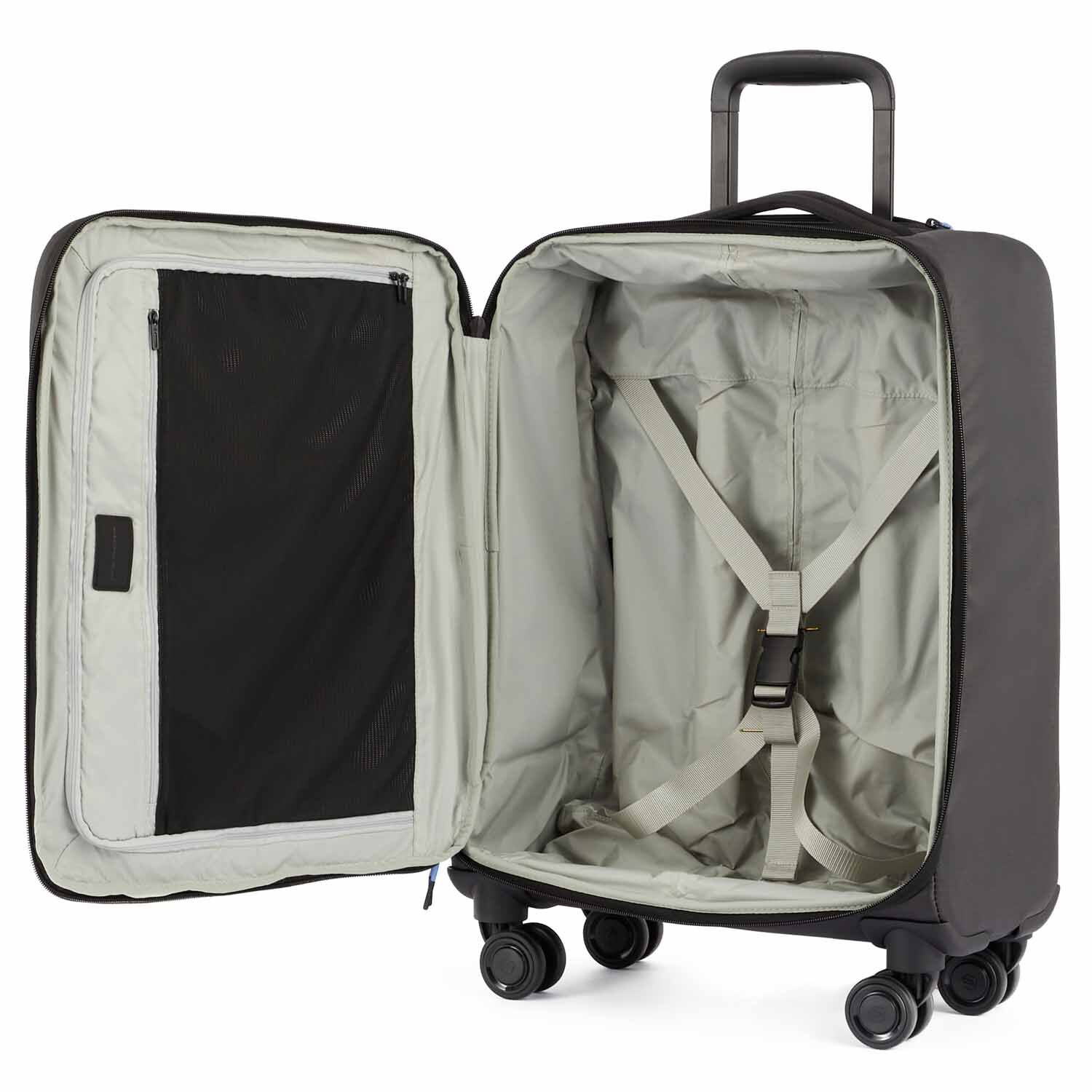 Piquadro Spike Trolley in Handgepäckgröße aus rezykliertem Stoff mit vier Rollen schwarz Piquadro Spike Trolley in Handgepäckgröße aus rezykliertem Stoff mit vier Rollen schwarz