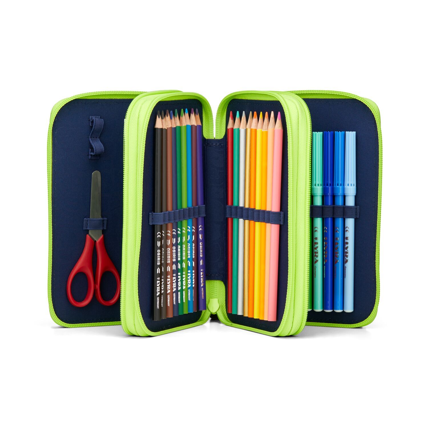 ergobag Schulzubehör LUMI Edition Maxi-Mäppchen, befüllt mit 3 Fächern 2025 CyBär Race