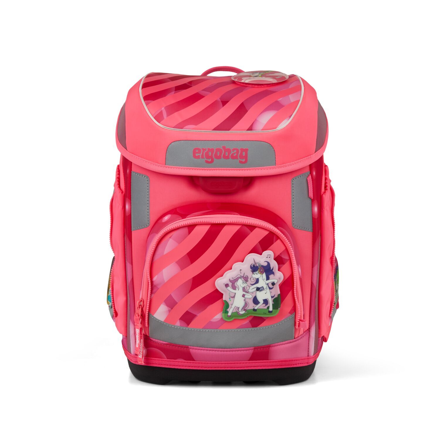 ergobag cubo Schulranzen, 5-teiliges Set, Kollektion 2026 KuntBärbuntes Einhorn Neo