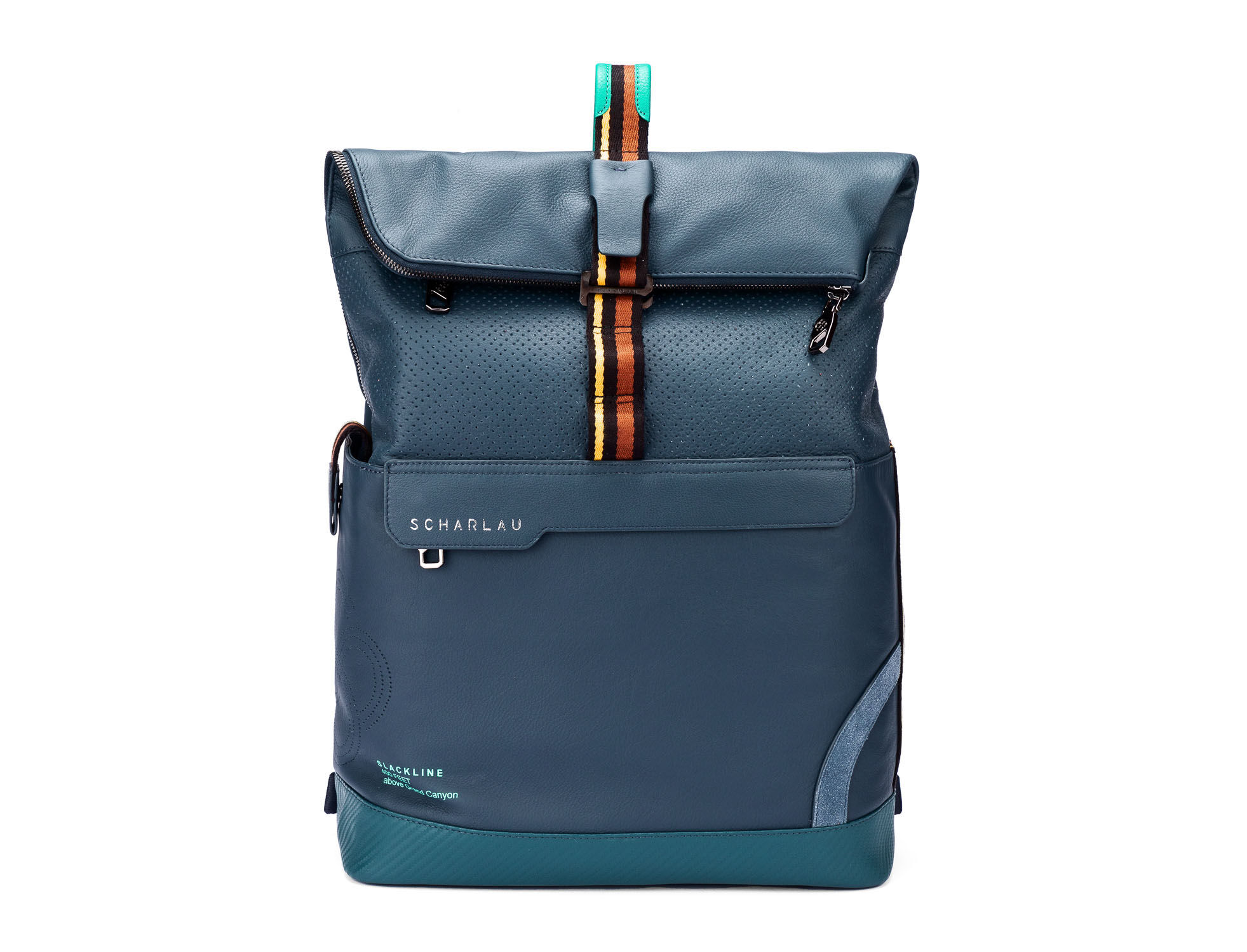 SCHARLAU Slackline SPELTERINI Leder Rucksack für 15,6" Laptopfach Navy Blue SCHARLAU Slackline SPELTERINI Leder Rucksack für 15,6" Laptopfach Navy Blue