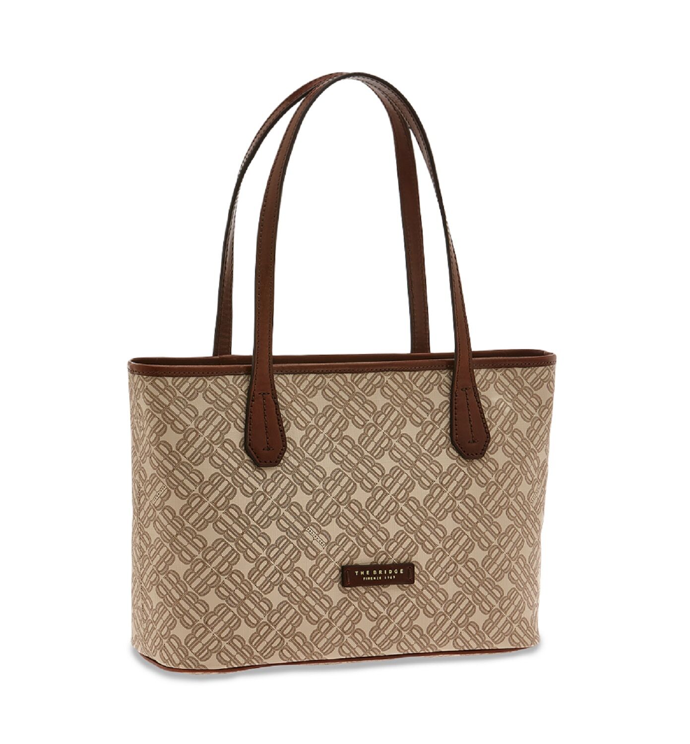The Bridge Anna Leder-Shopper 33cm Sand/Gold