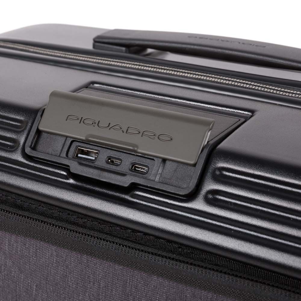 Piquadro PQ-Biz Fastcheck computertrolley, 15,6" Laptopfach, BagMotic schwarz