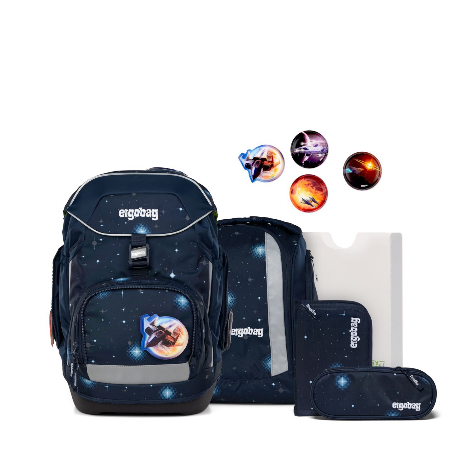 ergobag pack GALAXY GLOW 6-teiliges Schulrucksack-Set 2025
